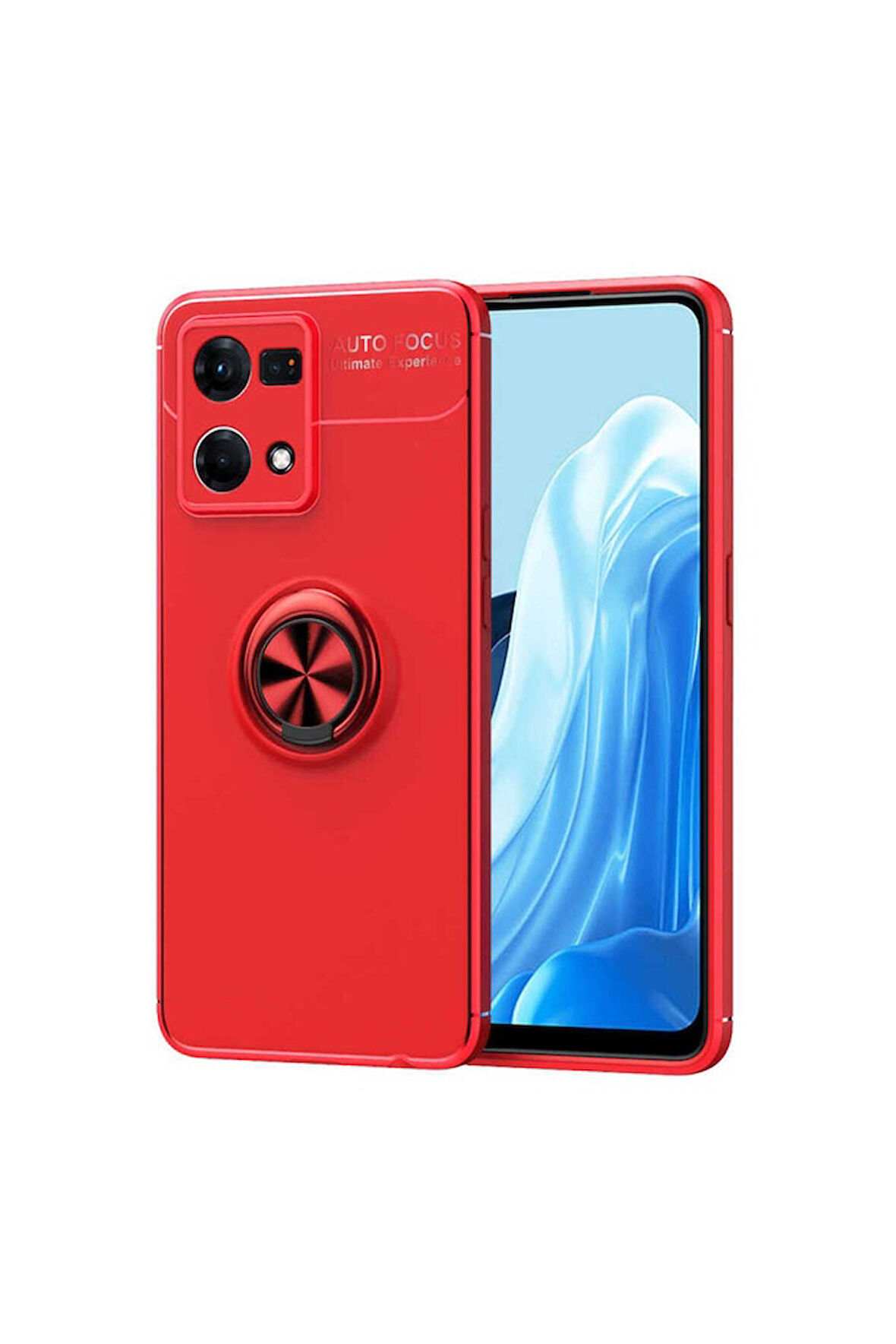 Oppo Reno 7 4G Uyumlu Kılıf Zore Ravel Silikon Kapak Kırmızı