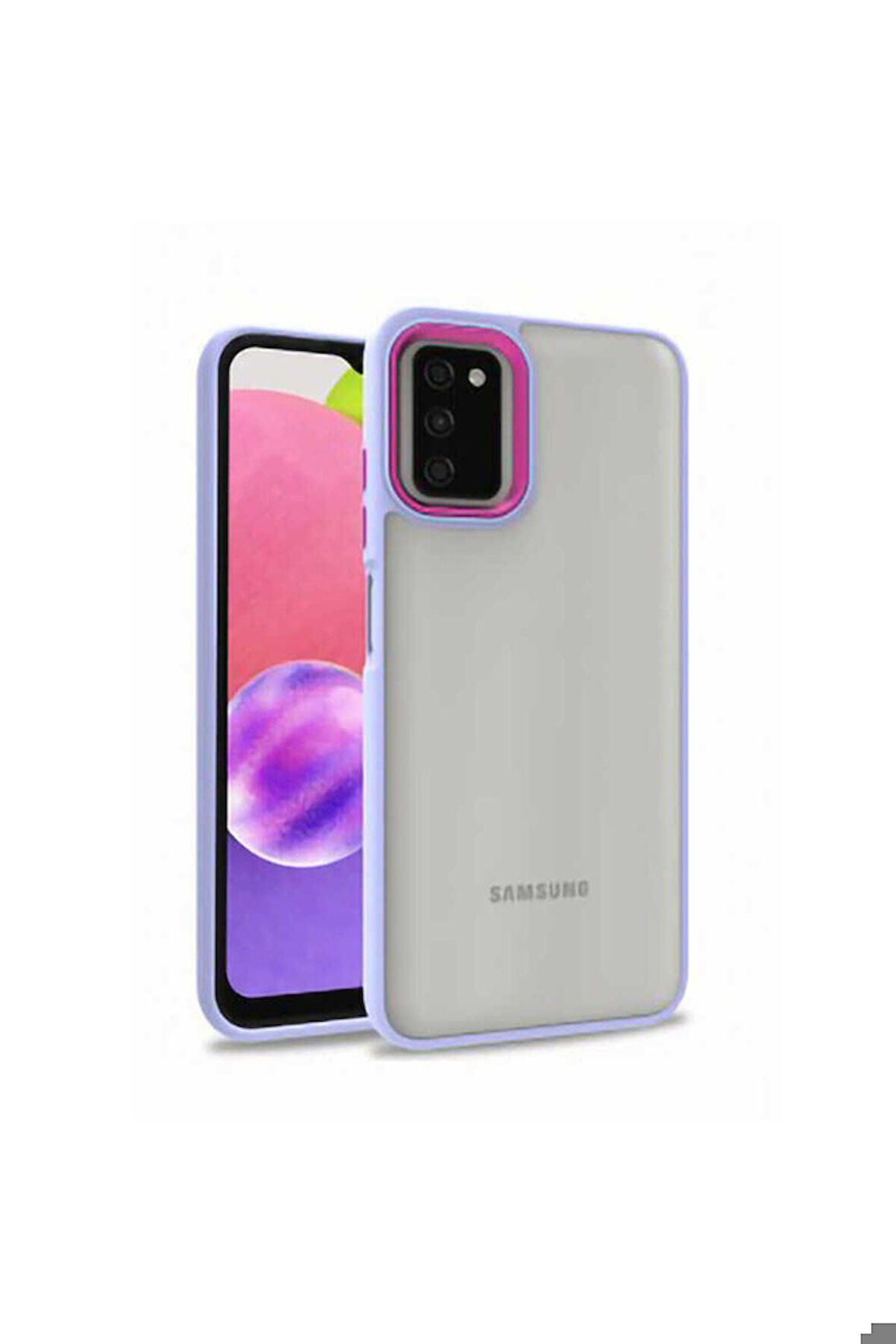Samsung Galaxy A03S Uyumlu Kılıf Zore Flora Kapak Lila