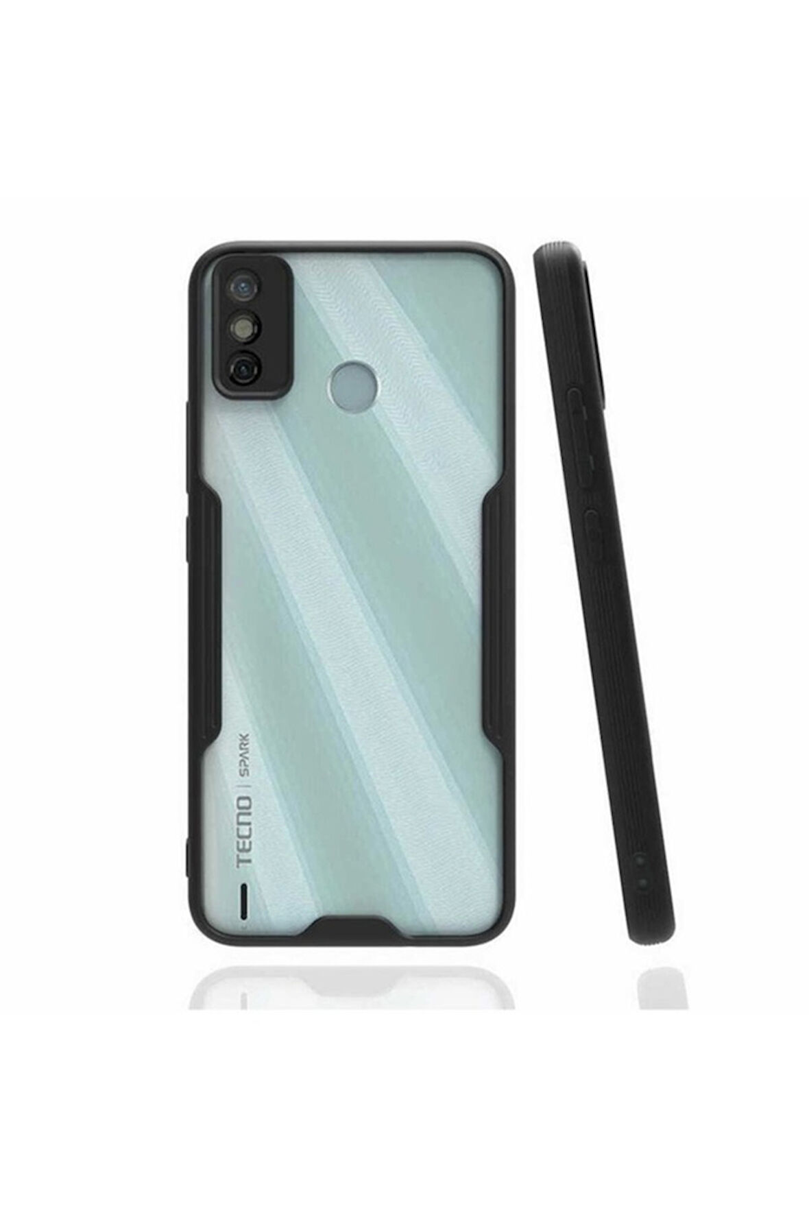 Tecno Spark 6 Go Uyumlu Kılıf Zore Parfe Kapak Siyah