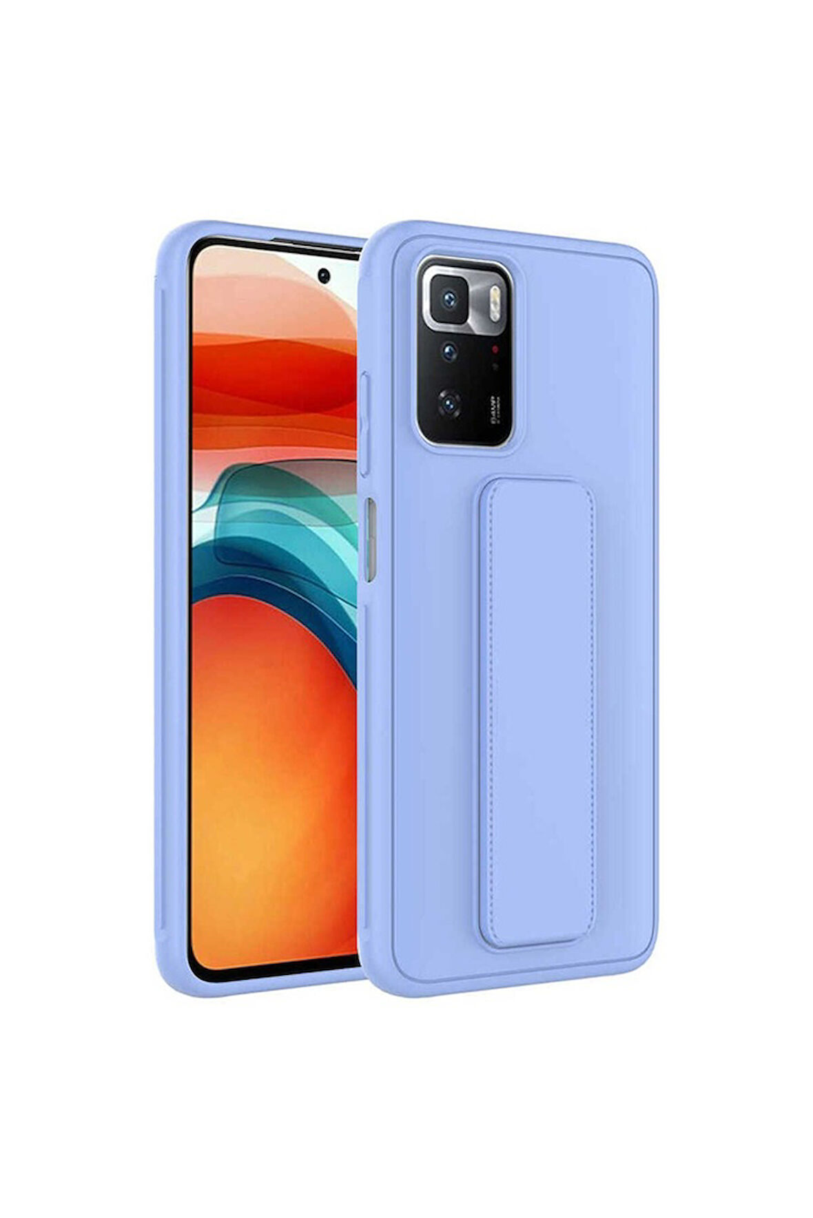 Xiaomi Redmi 10 Uyumlu Kılıf Zore Qstand Kapak Lila