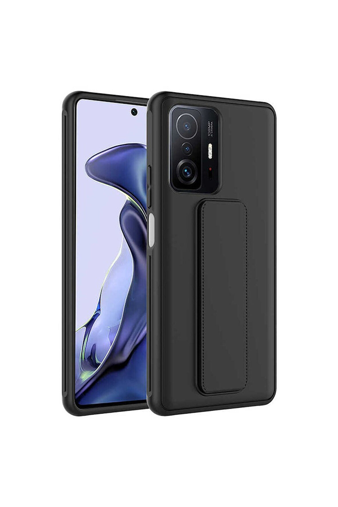 Xiaomi Mi 11T Pro 5G Uyumlu Kılıf Zore Qstand Kapak Siyah