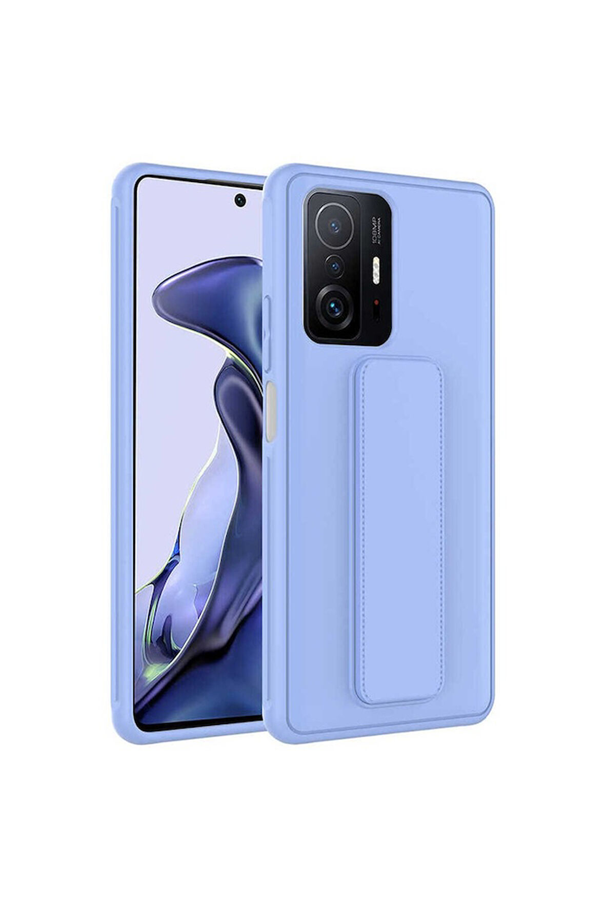 Xiaomi Mi 11T Pro 5G Uyumlu Kılıf Zore Qstand Kapak Lila