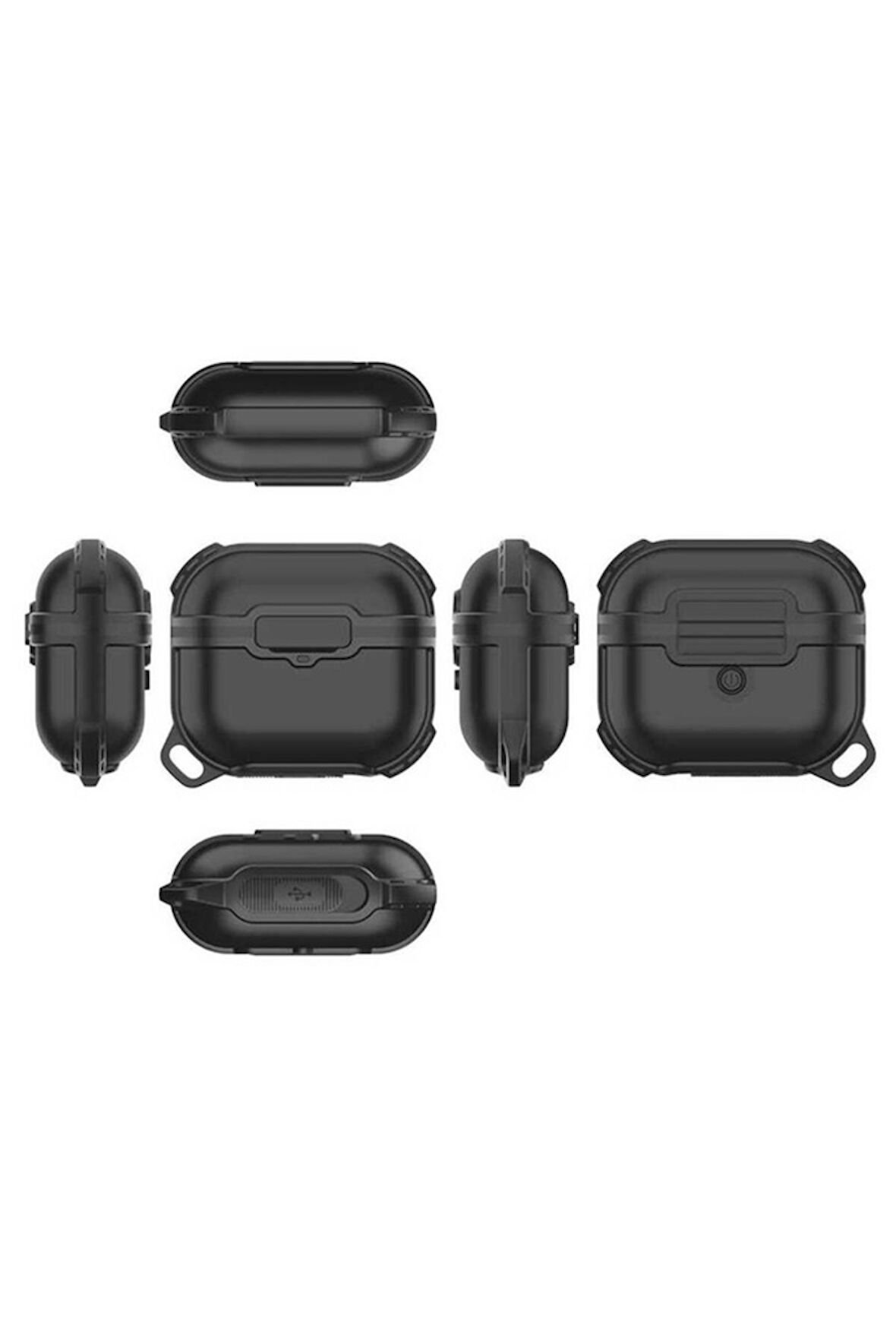 Apple Airpods 3. Nesil Uyumlu Zore Airbag 16 Silikon 1-1 Su Geçirmez Kılıf Siyah