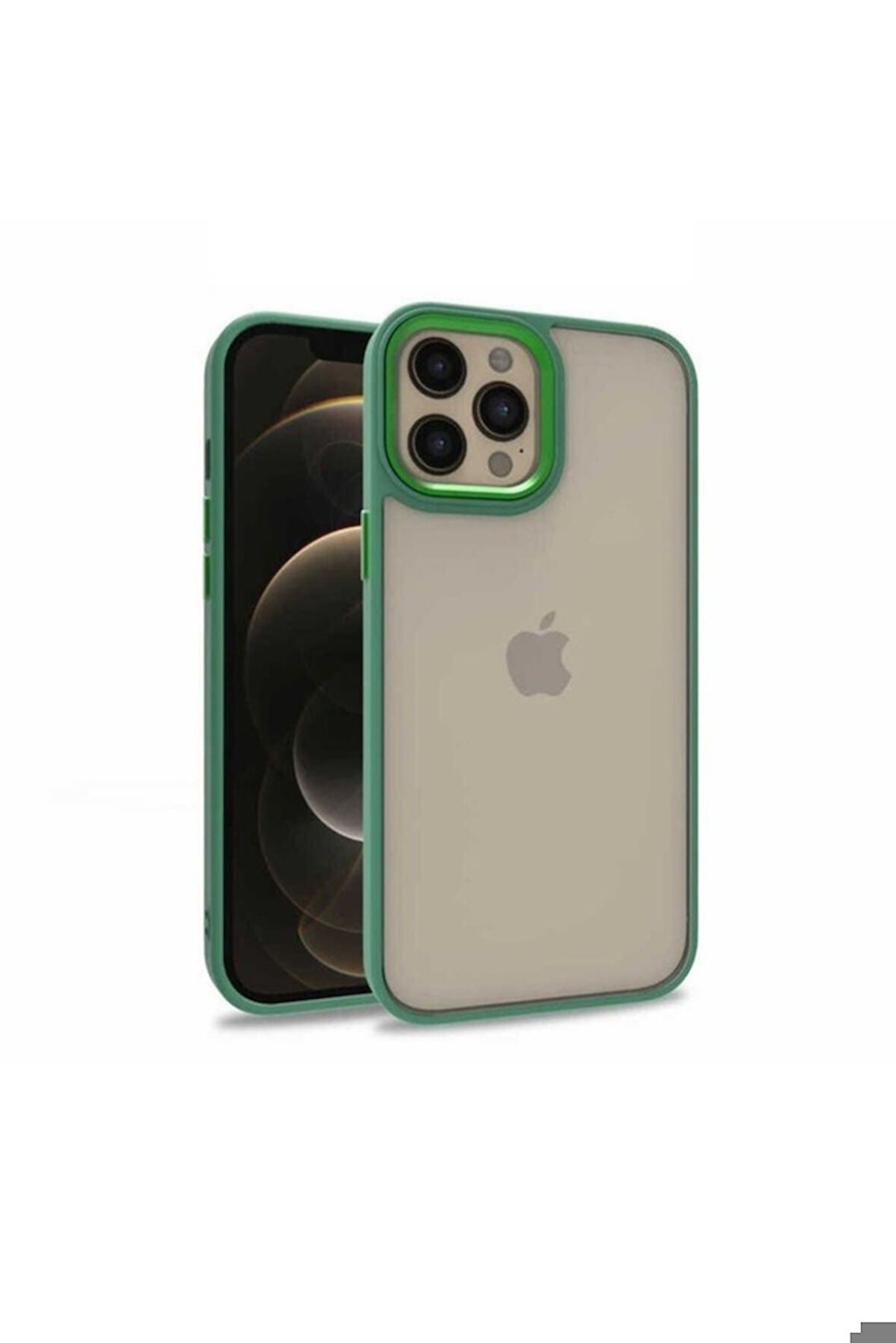 Apple iPhone 12 Pro Max Uyumlu Kılıf Zore Flora Kapak Yeşil