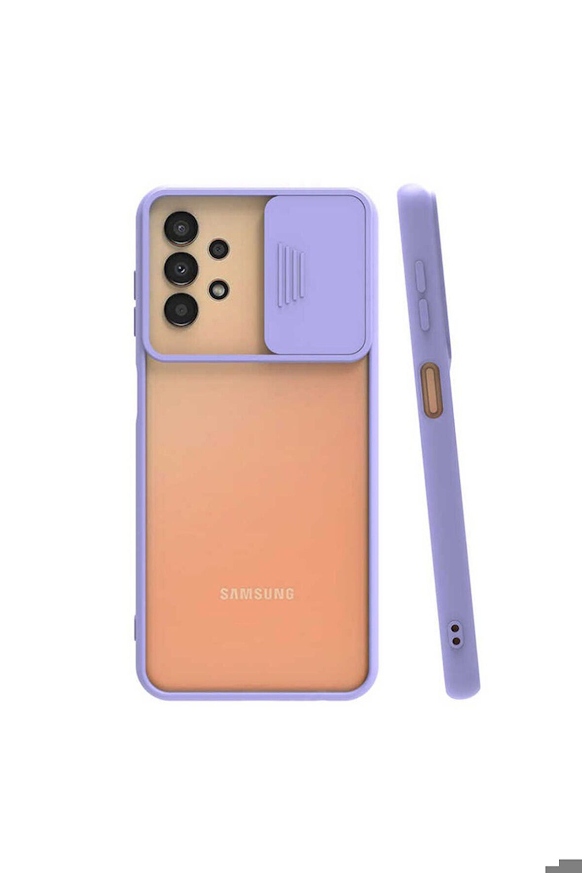 Samsung Galaxy A33 5G Uyumlu Kılıf Zore Lensi Kapak Lila