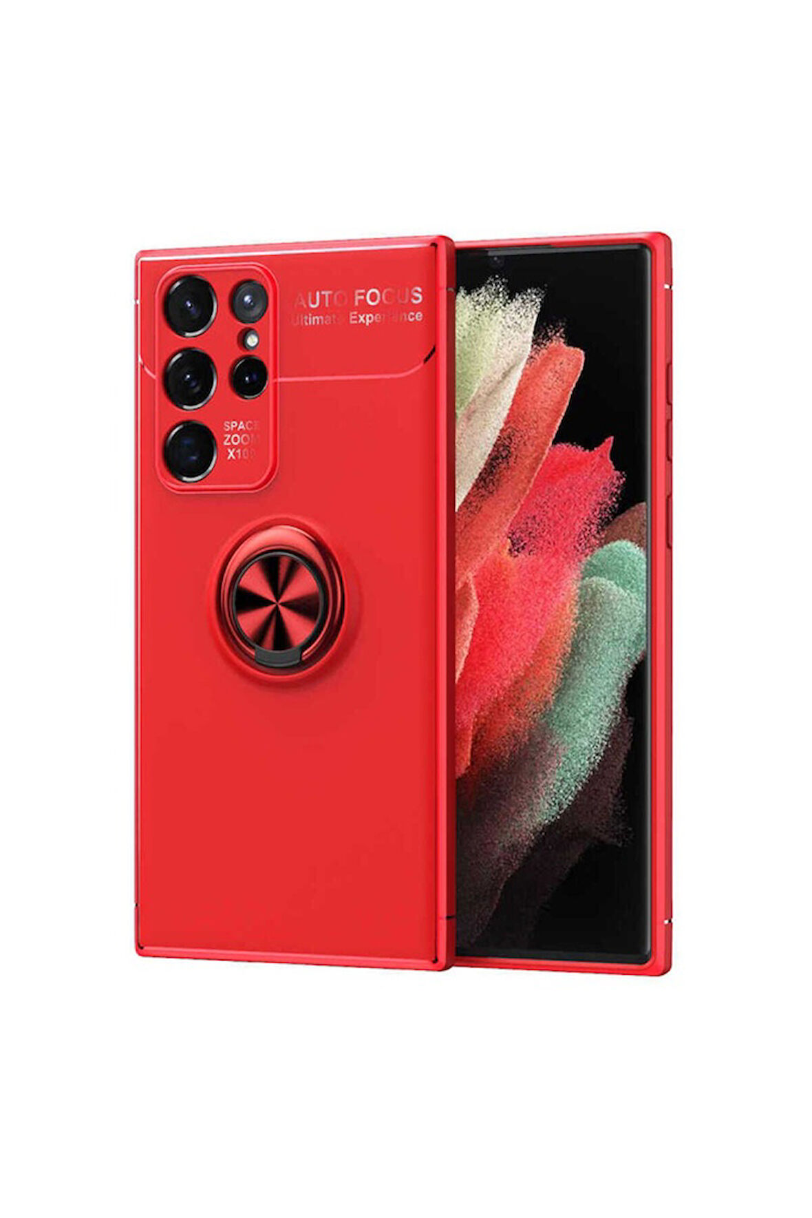 Samsung Galaxy S22 Ultra Uyumlu Kılıf Zore Ravel Silikon Kapak Kırmızı