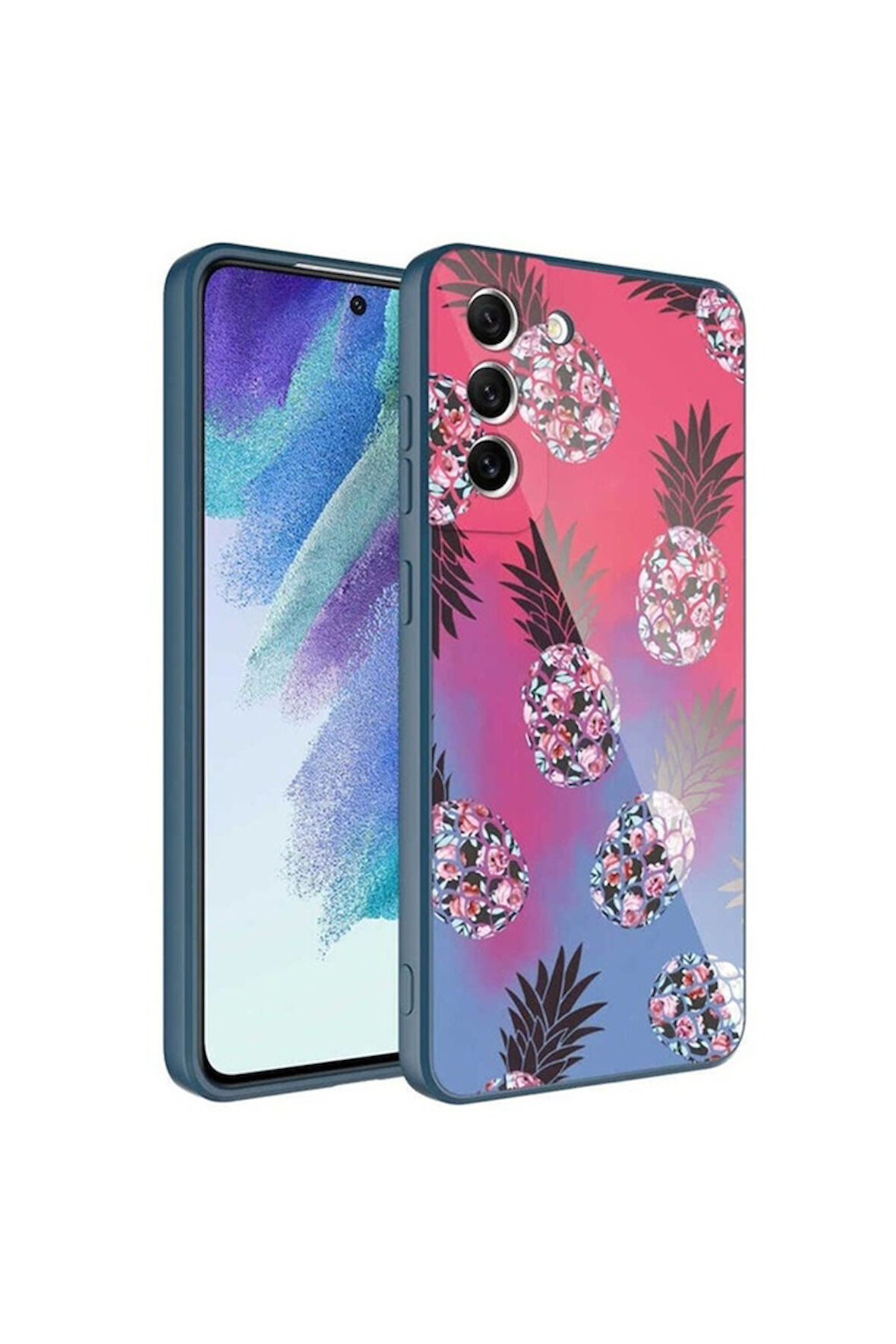 Samsung Galaxy S21 FE Uyumlu Kılıf Kamera Korumalı Desenli Sert Silikon Zore Epoksi Kapak NO3