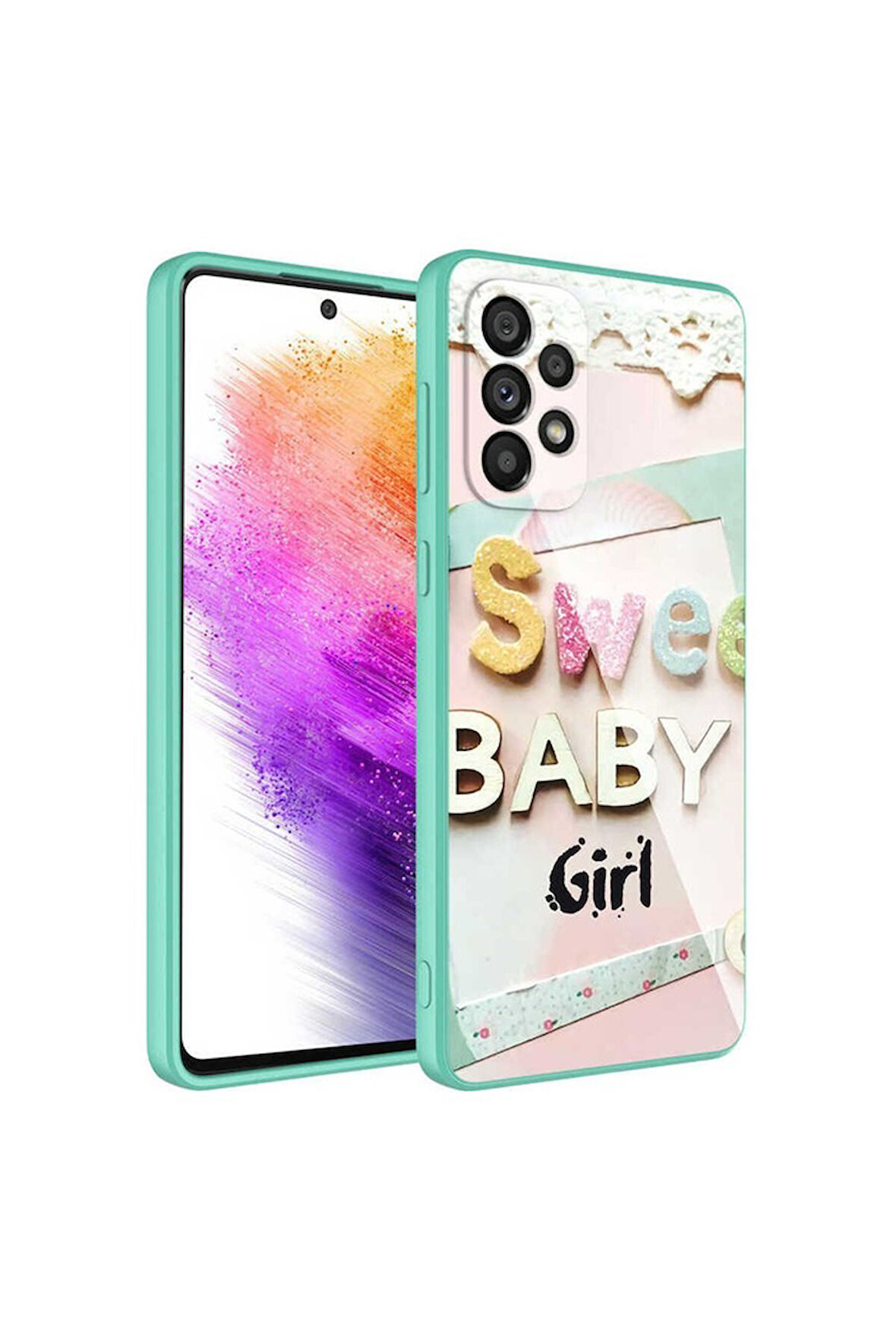 Samsung Galaxy A33 5G Uyumlu Kılıf Kamera Korumalı Desenli Sert Silikon Zore Epoksi Kapak NO5