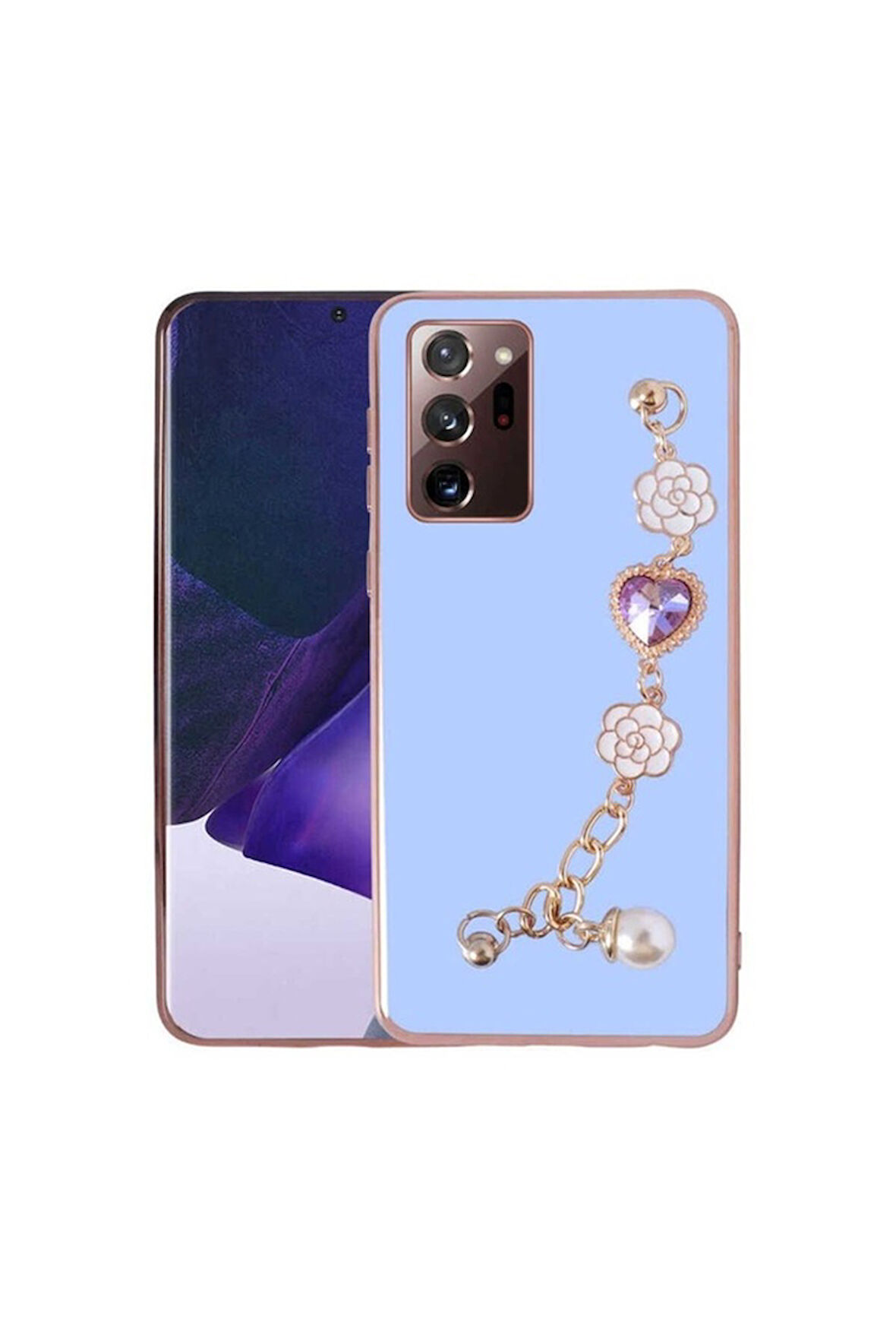 Samsung Galaxy Note 20 Ultra Uyumlu Kılıf El Tutamaçlı Kamera Korumalı Zore Taka Silikon Kapak Mor