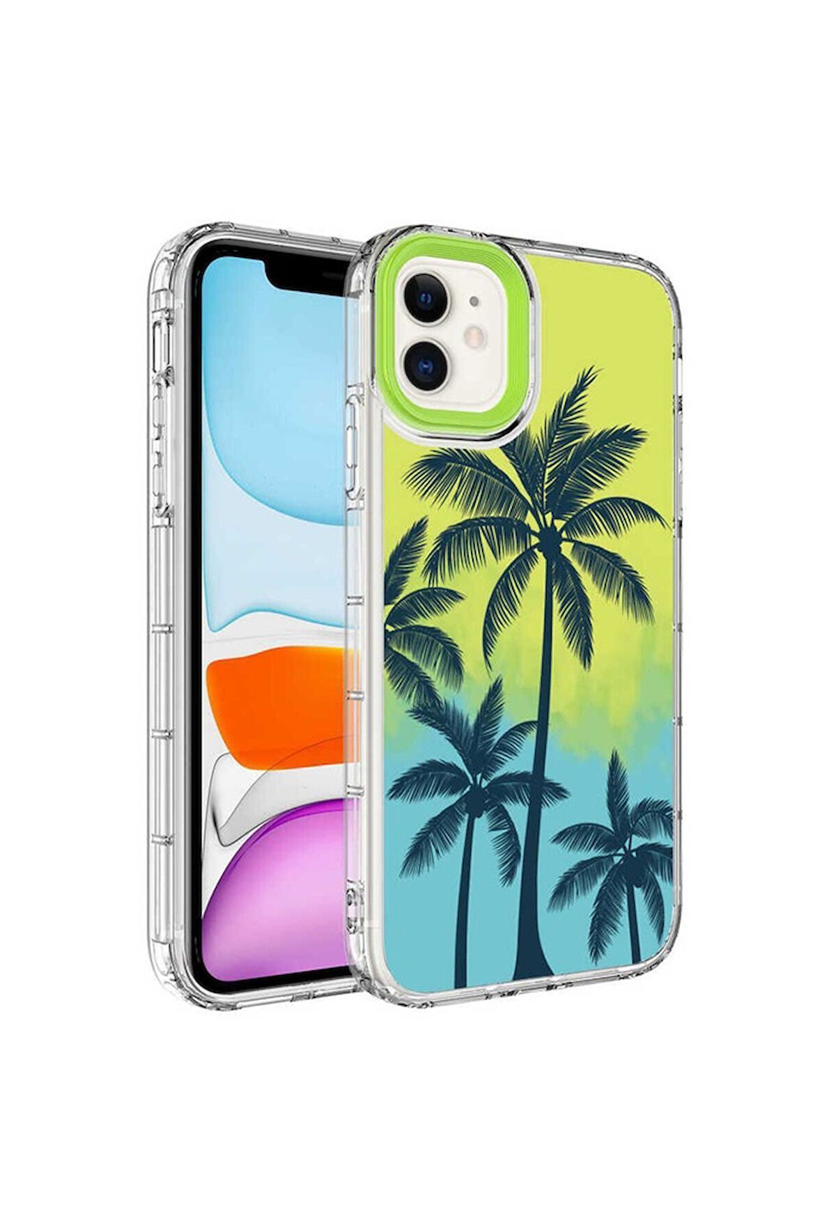 Apple iPhone 12 Pro Uyumlu Kılıf Kamera Korumalı Renkli Desenli Sert Silikon Zore Korn Kapak NO8