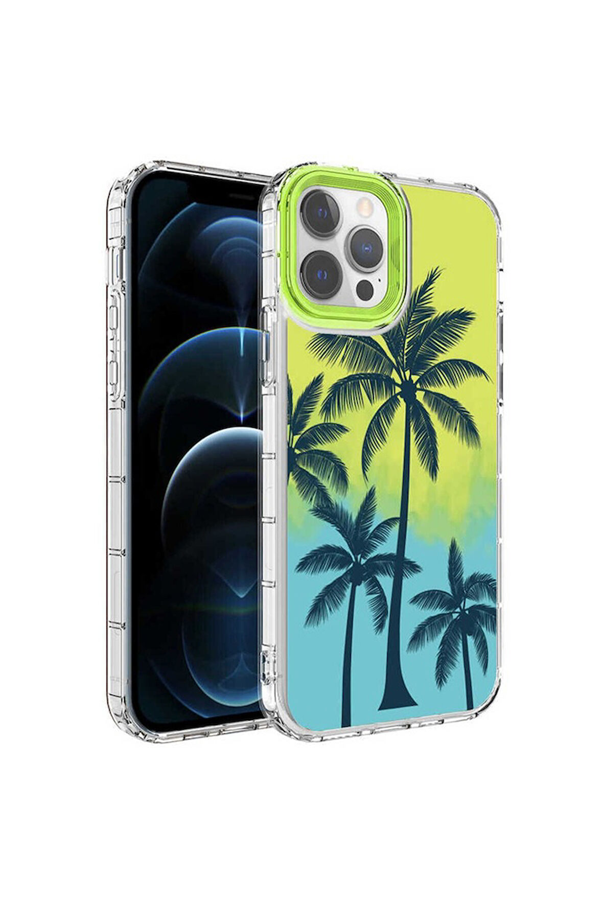 Apple iPhone 13 Pro Max Uyumlu Kılıf Kamera Korumalı Renkli Desenli Sert Silikon Zore Korn Kapak NO8