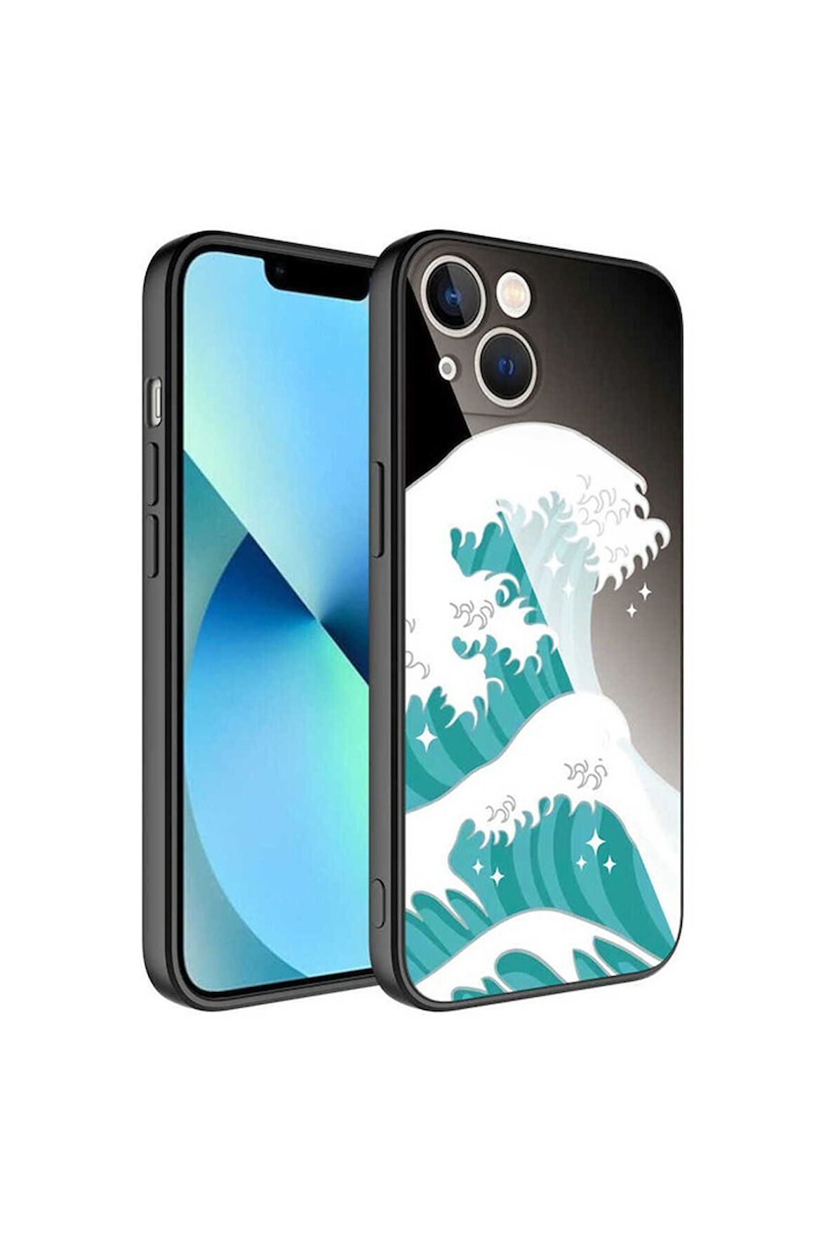 Apple iPhone 13 Uyumlu Kılıf Kamera Korumalı Desenli Sert Silikon Zore Epoksi Kapak NO9