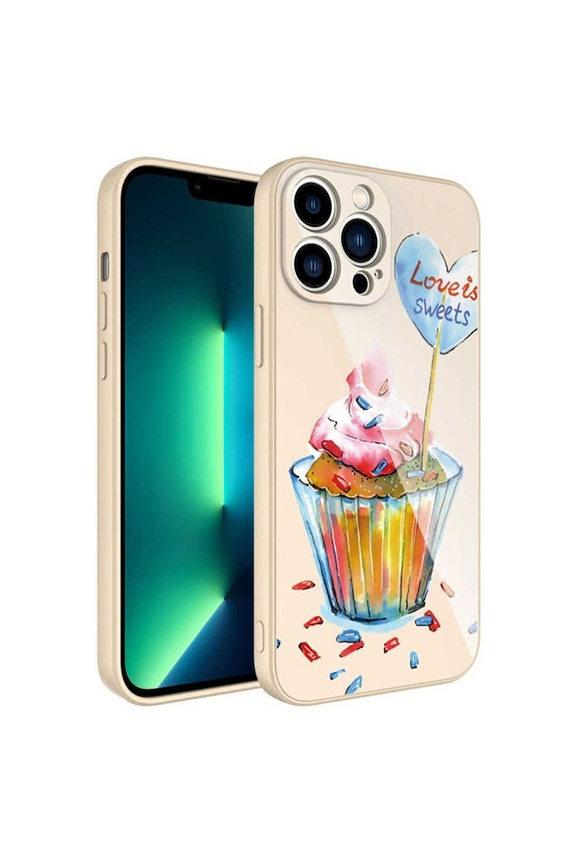 Apple iPhone 13 Pro Max Uyumlu Kılıf Kamera Korumalı Desenli Sert Silikon Zore Epoksi Kapak NO8