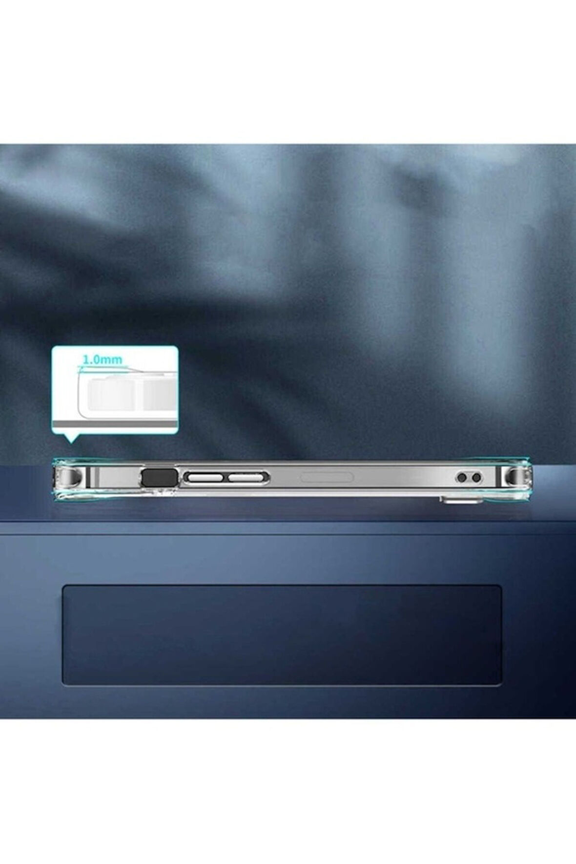 Apple iPhone 12 Pro Uyumlu Kılıf Standlı Şeffaf Silikon Zore L-Stand Kapak