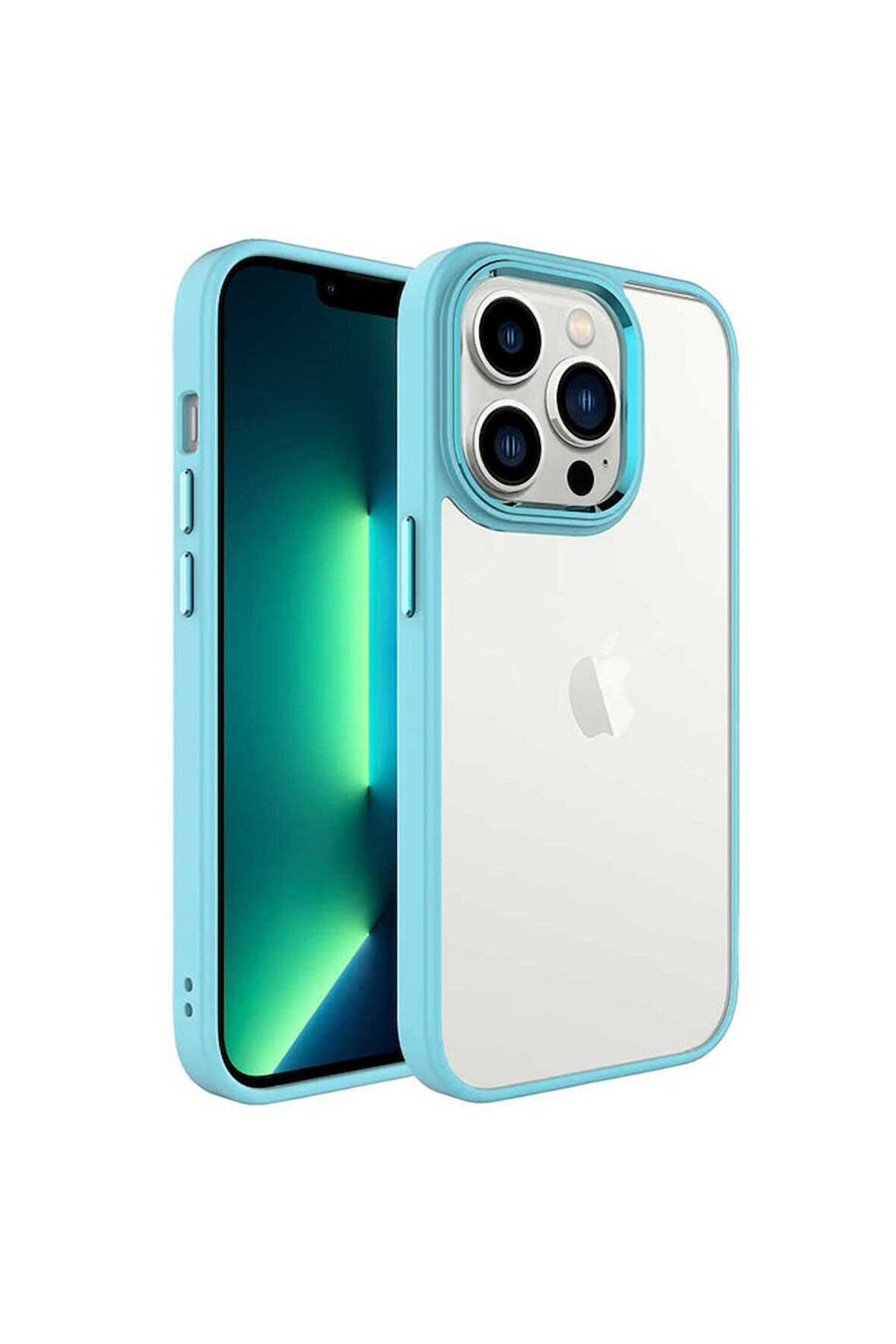 Apple iPhone 14 Pro Uyumlu Kılıf Zore Krom Kapak Yeşil