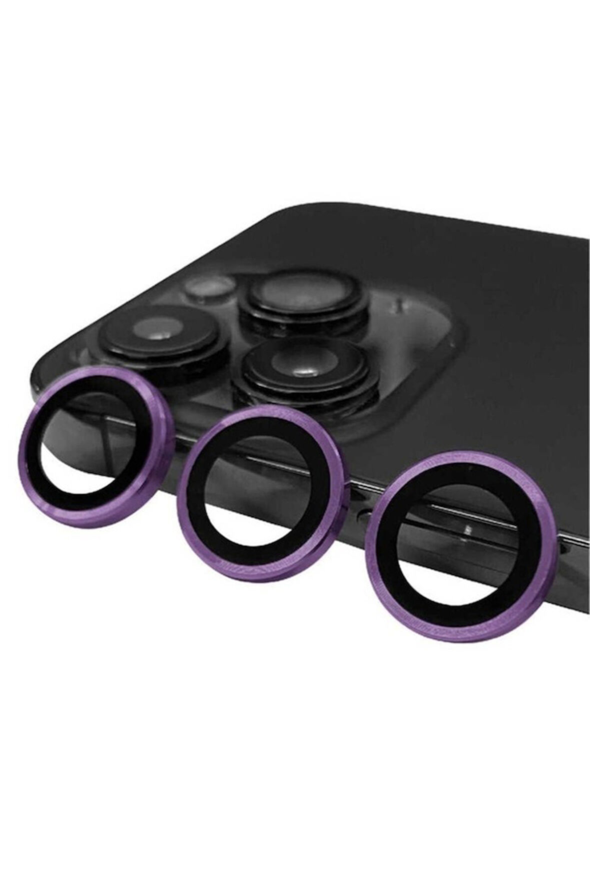 Apple iPhone 14 Pro Max Uyumlu CL-07 Kamera Lens Koruyucu Derin Mor