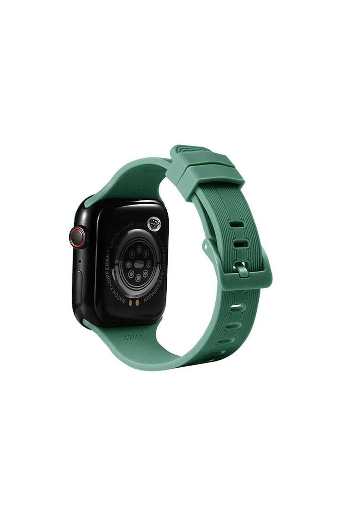 Apple Watch 44mm Uyumlu Kordon Silikon Yumuşak Esnek Sportif KRD-23 Kayış Yeşil