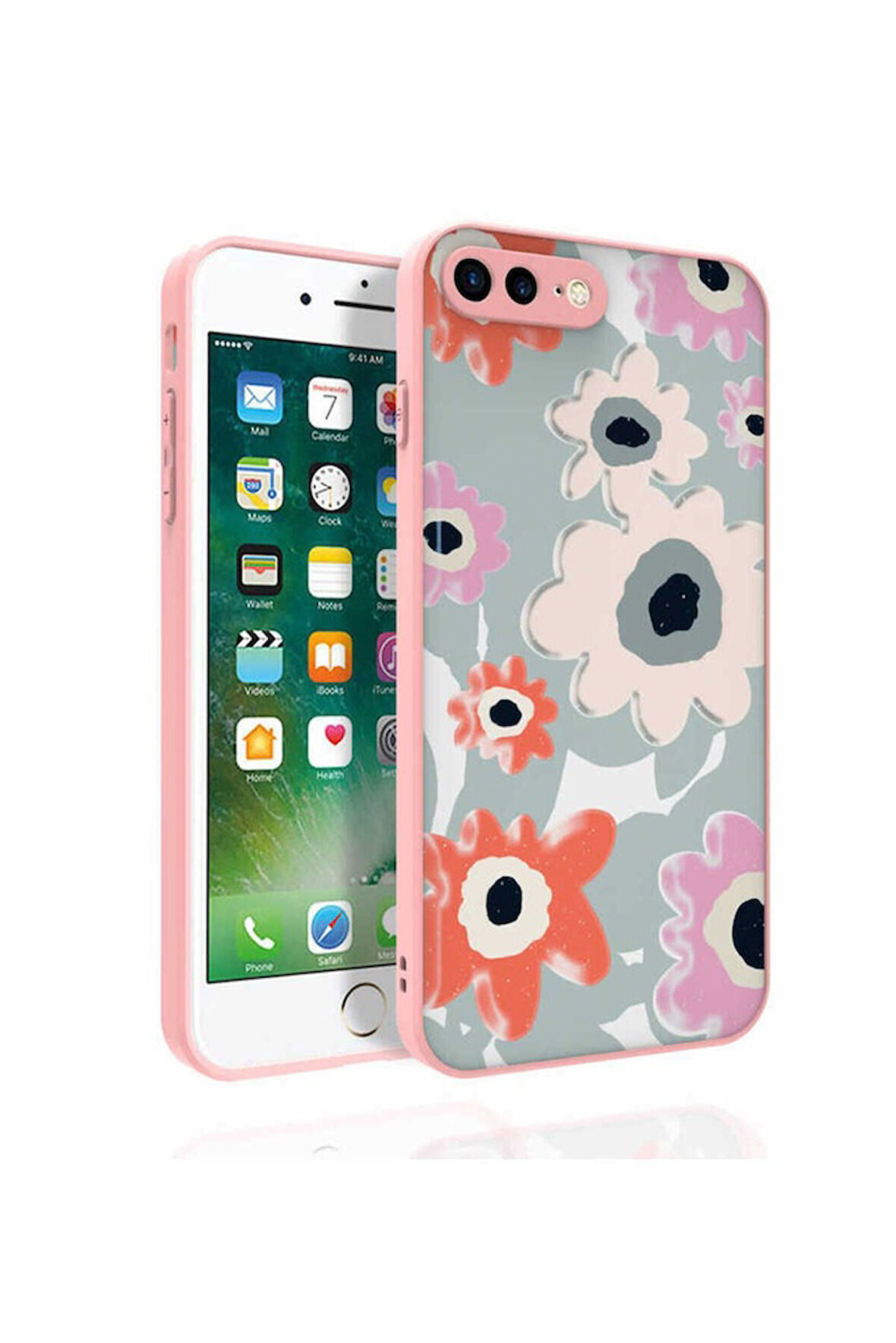 Apple iPhone SE 2022 Uyumlu Kılıf Desenli Kamera Korumalı Parlak Zore Nora Kapak NO5