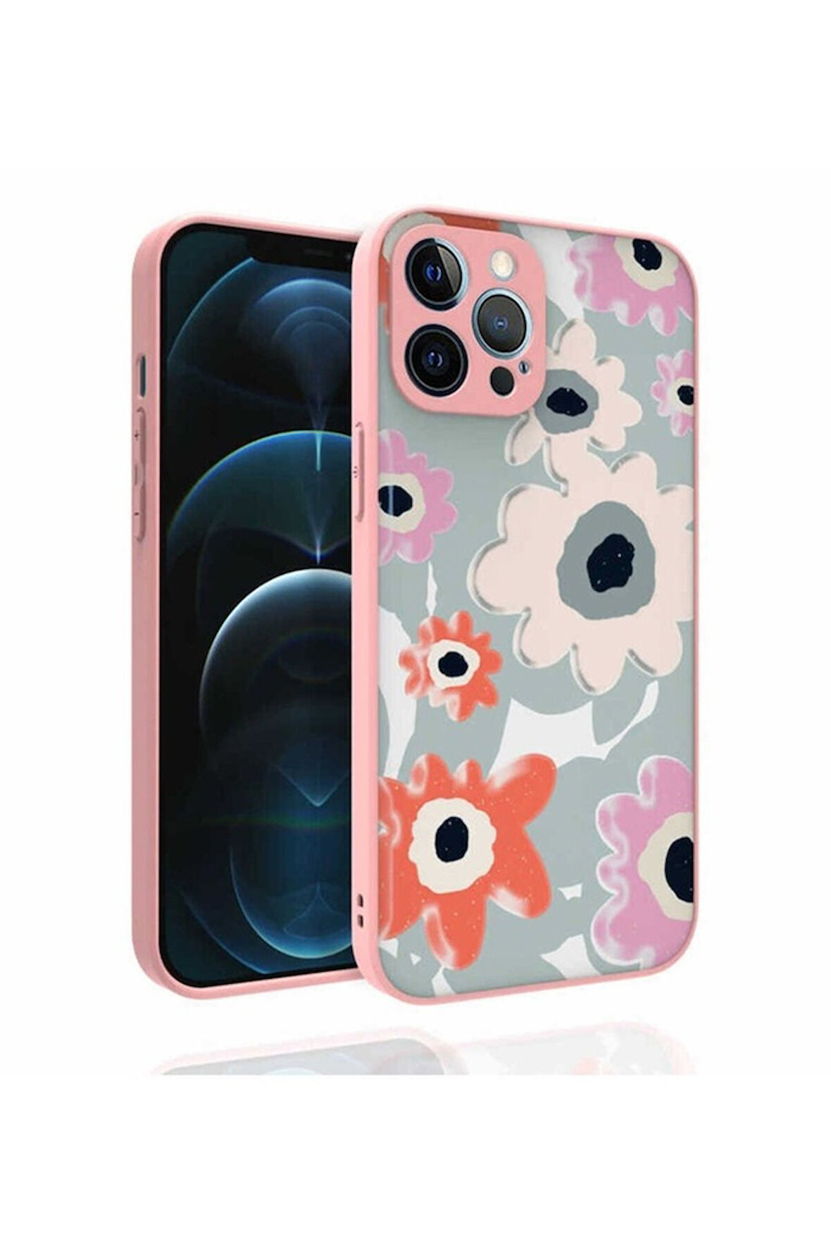 Apple iPhone 12 Pro Max Uyumlu Kılıf Desenli Kamera Korumalı Parlak Zore Nora Kapak NO5