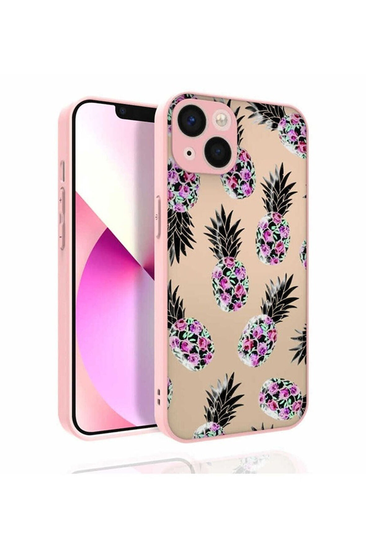 Apple iPhone 13 Uyumlu Kılıf Desenli Kamera Korumalı Parlak Zore Nora Kapak NO1