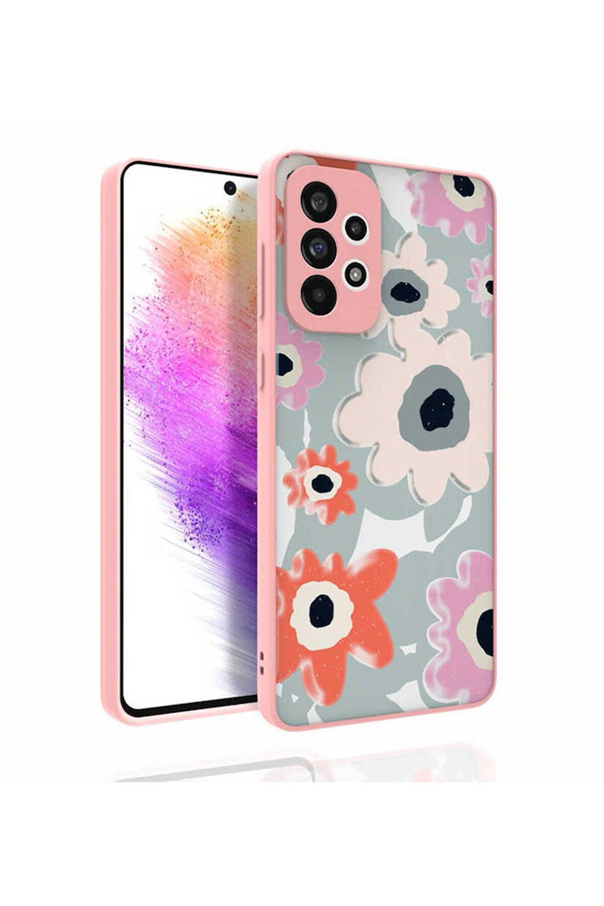 Samsung Galaxy A73 Uyumlu Kılıf Desenli Kamera Korumalı Parlak Zore Nora Kapak NO5