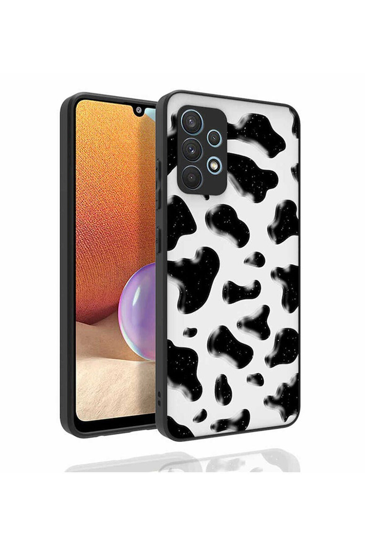 Samsung Galaxy A32 4G Uyumlu Kılıf Desenli Kamera Korumalı Parlak Zore Nora Kapak NO2