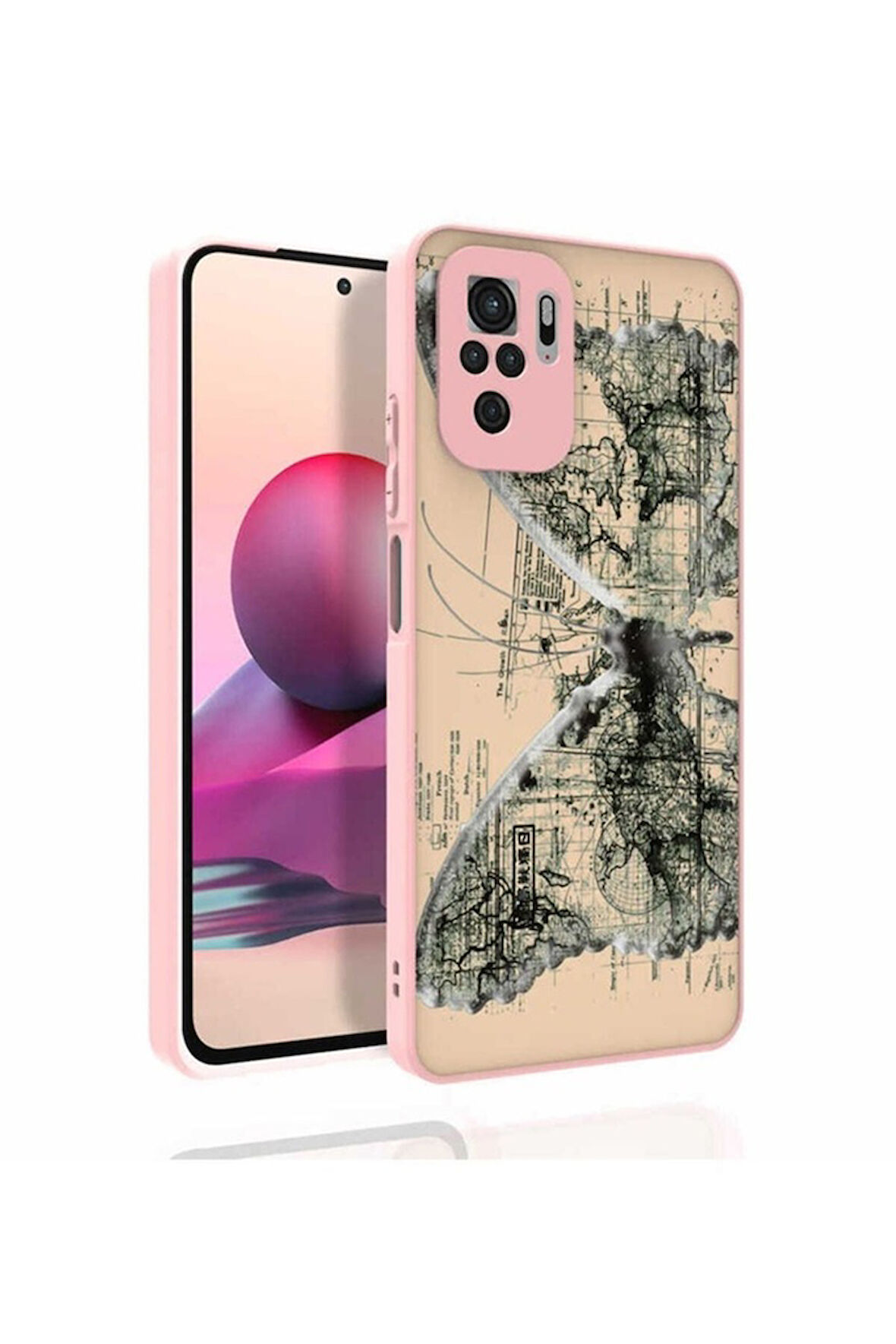 Xiaomi Redmi Note 10 Uyumlu Kılıf Desenli Kamera Korumalı Parlak Zore Nora Kapak NO4