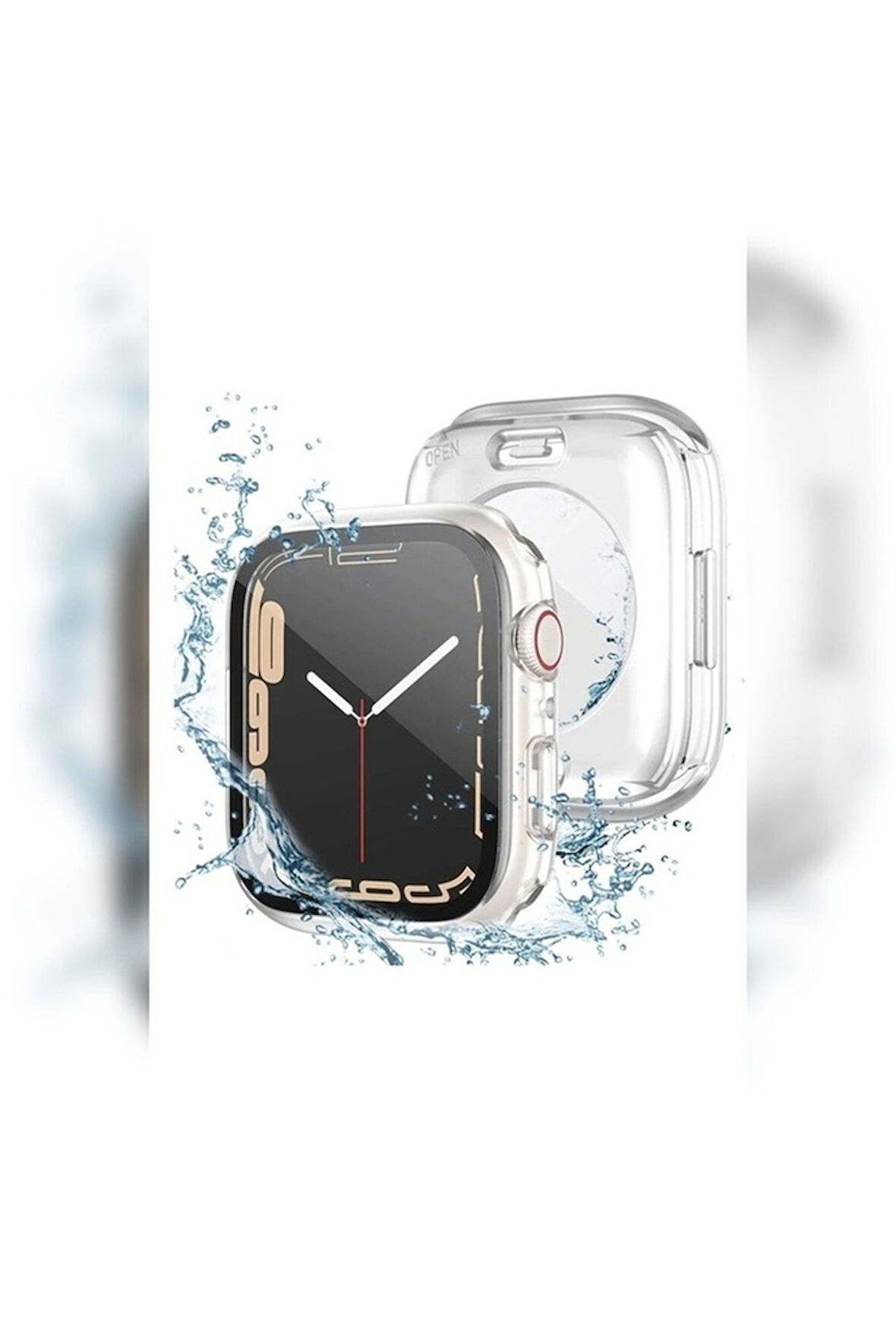 Apple Watch 44mm Uyumlu 360 Derece Korumalı Kasa ve Ekran Koruyucu Zore Watch Gard 12 Renksiz