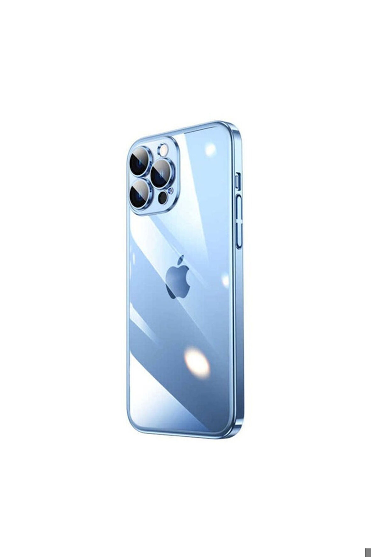 Apple iPhone 14 Pro Max Uyumlu Kılıf Sert PC Renkli Çerçeveli Zore Riksos Kapak Mavi