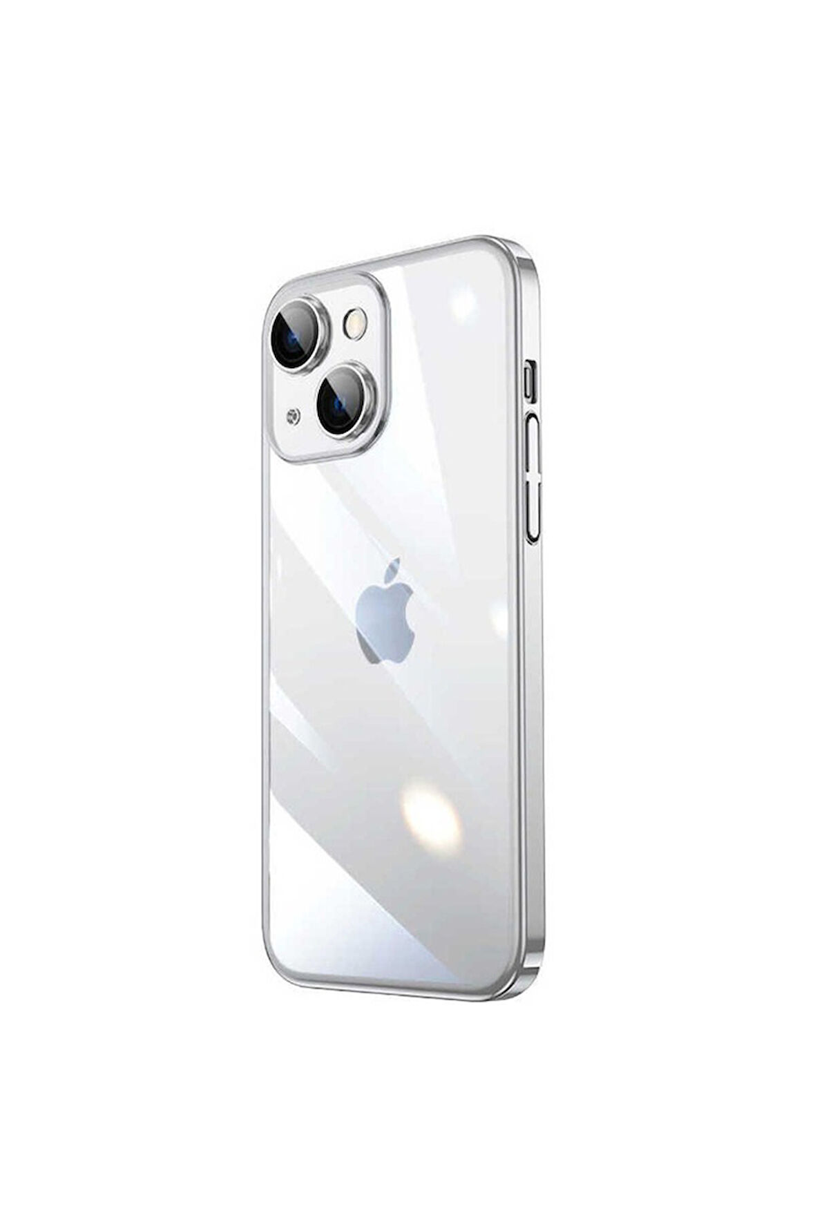 Apple iPhone 14 Uyumlu Kılıf Sert PC Renkli Çerçeveli Zore Riksos Kapak Gümüş