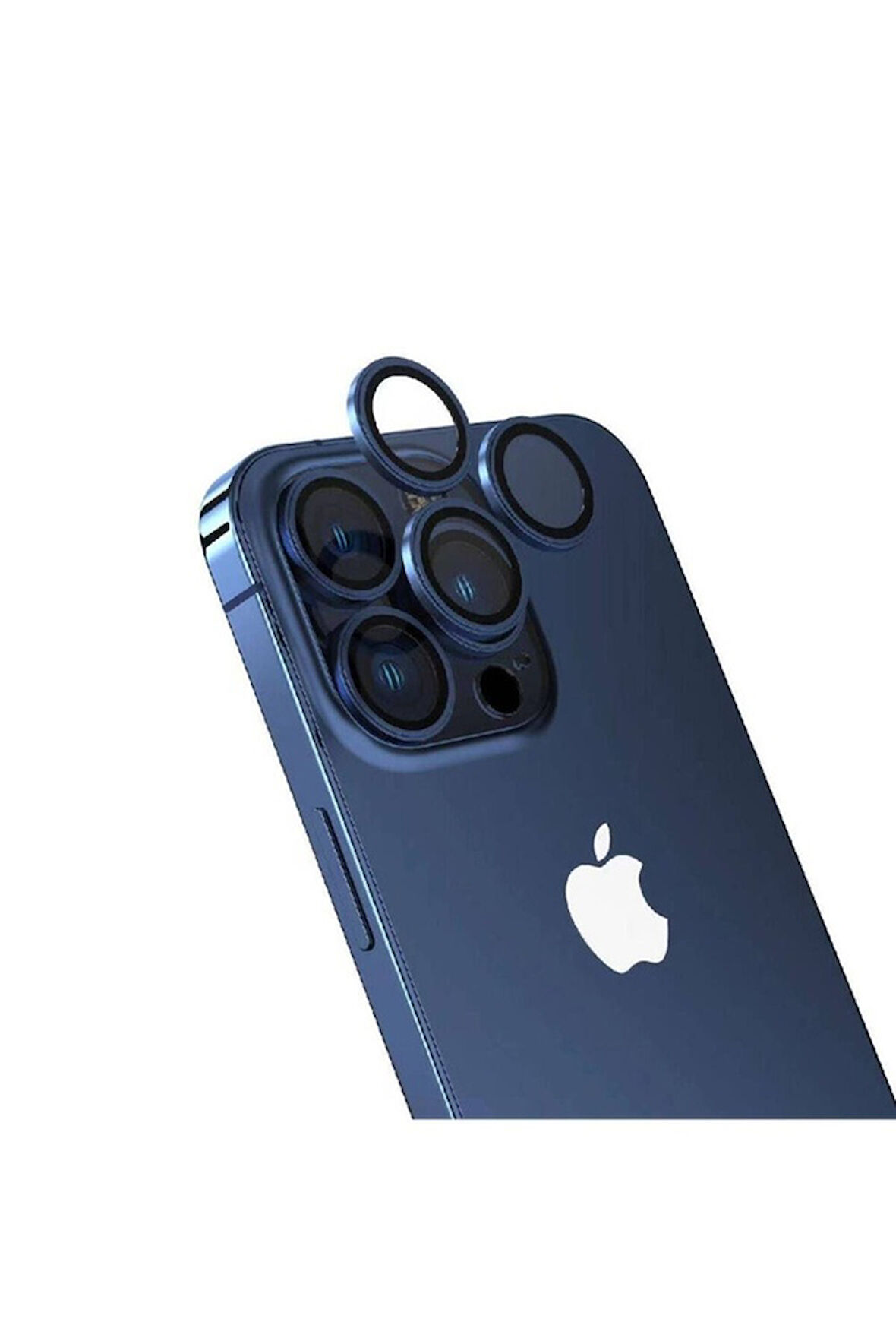 Apple iPhone 15 Pro Max Uyumlu Zore CL-15 Parmak İzi Bırakmayan Anti-Reflective Kamera Lens Koruyucu Midnight