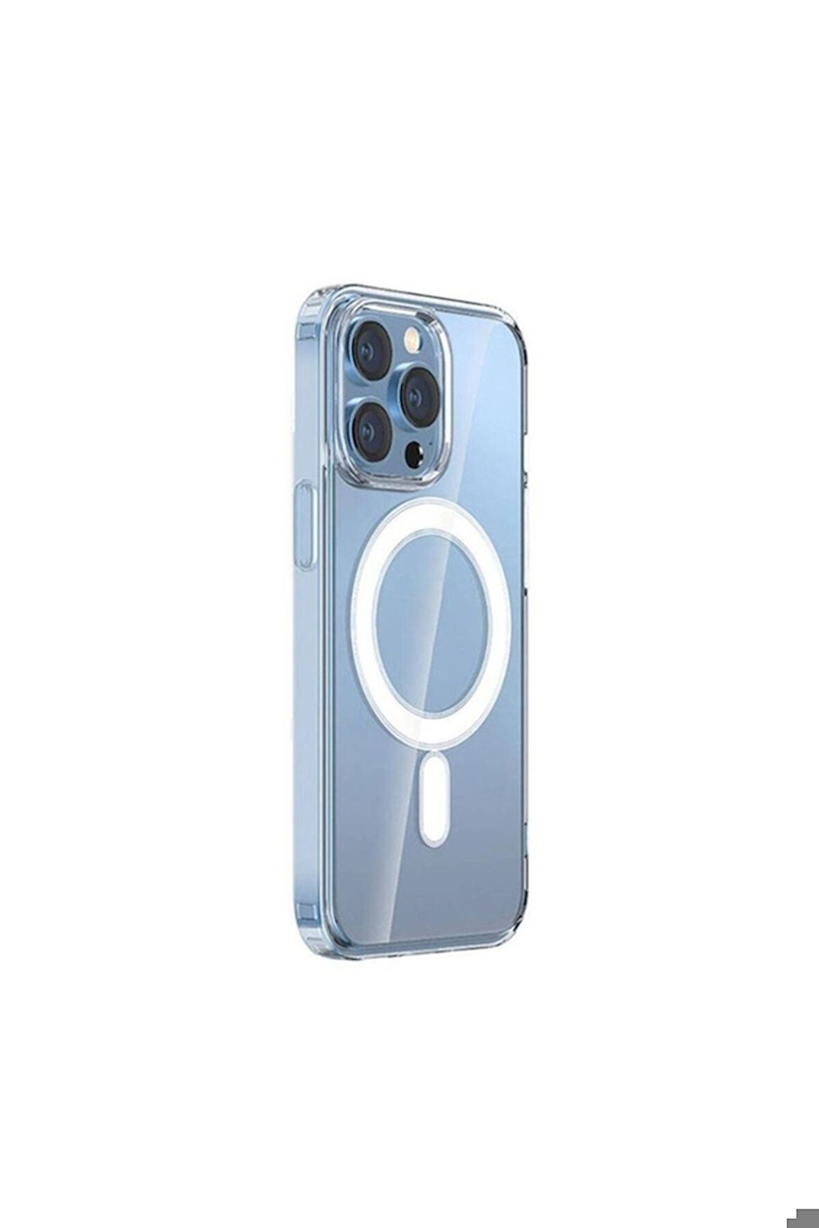 Apple iPhone 15 Pro Max Uyumlu Kılıf Magsafe Şarj Özellikli Şeffaf Sert PC Zore Embos Kapak
