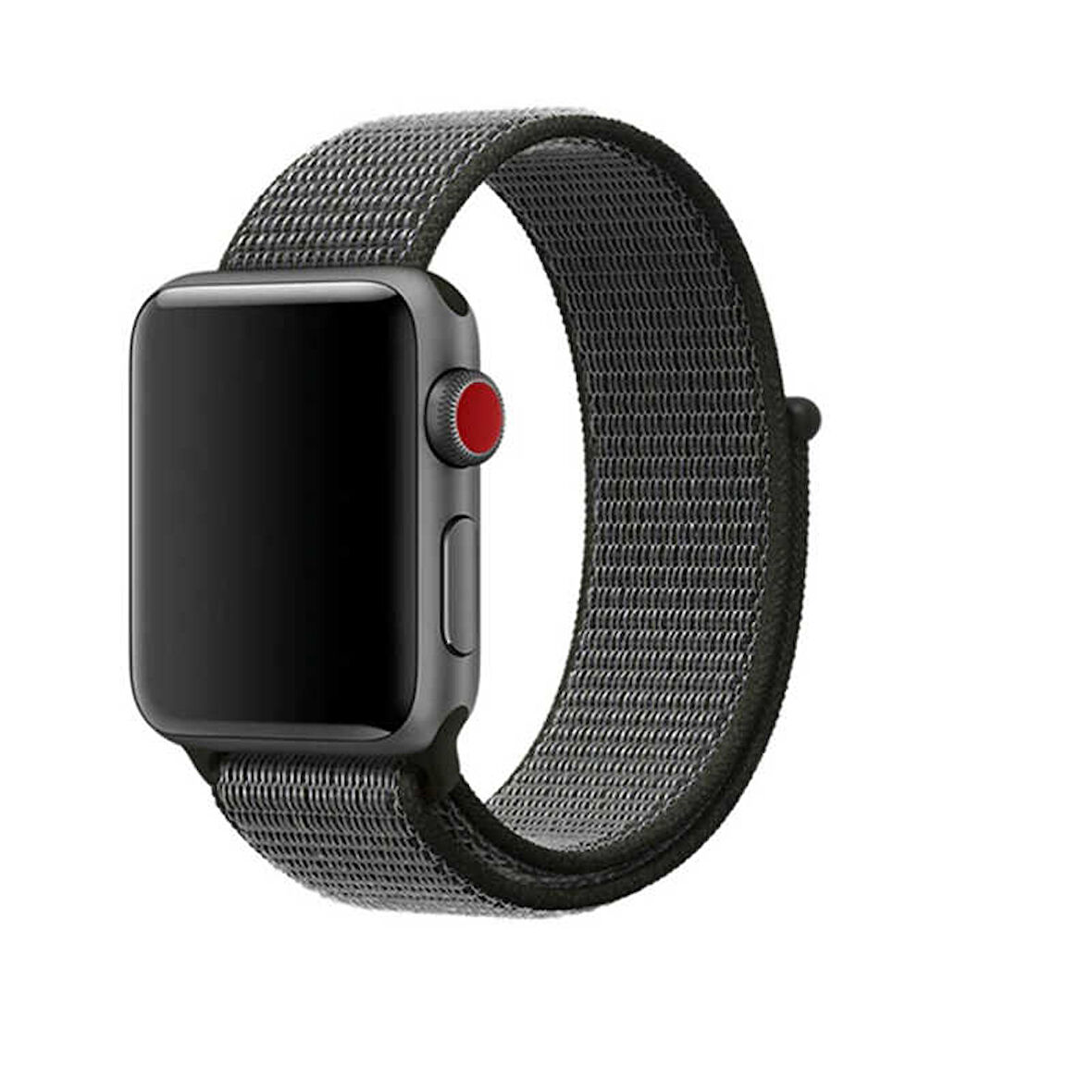 Apple Watch Ultra 49mm Uyumlu Kordon Hasır Örgü Cırt Cırtlı Terletmeyen Zore KRD-03 Kumaş Kayış Siyah