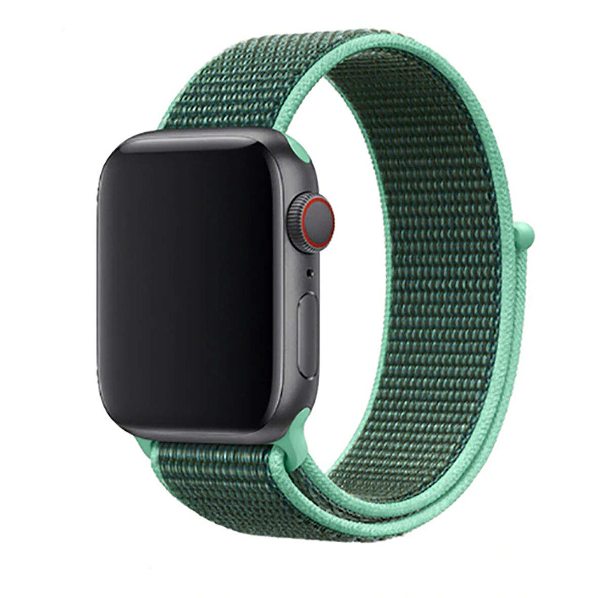 Apple Watch Ultra 49mm Uyumlu Kordon Hasır Örgü Cırt Cırtlı Terletmeyen Zore KRD-03 Kumaş Kayış 36-Spearmint