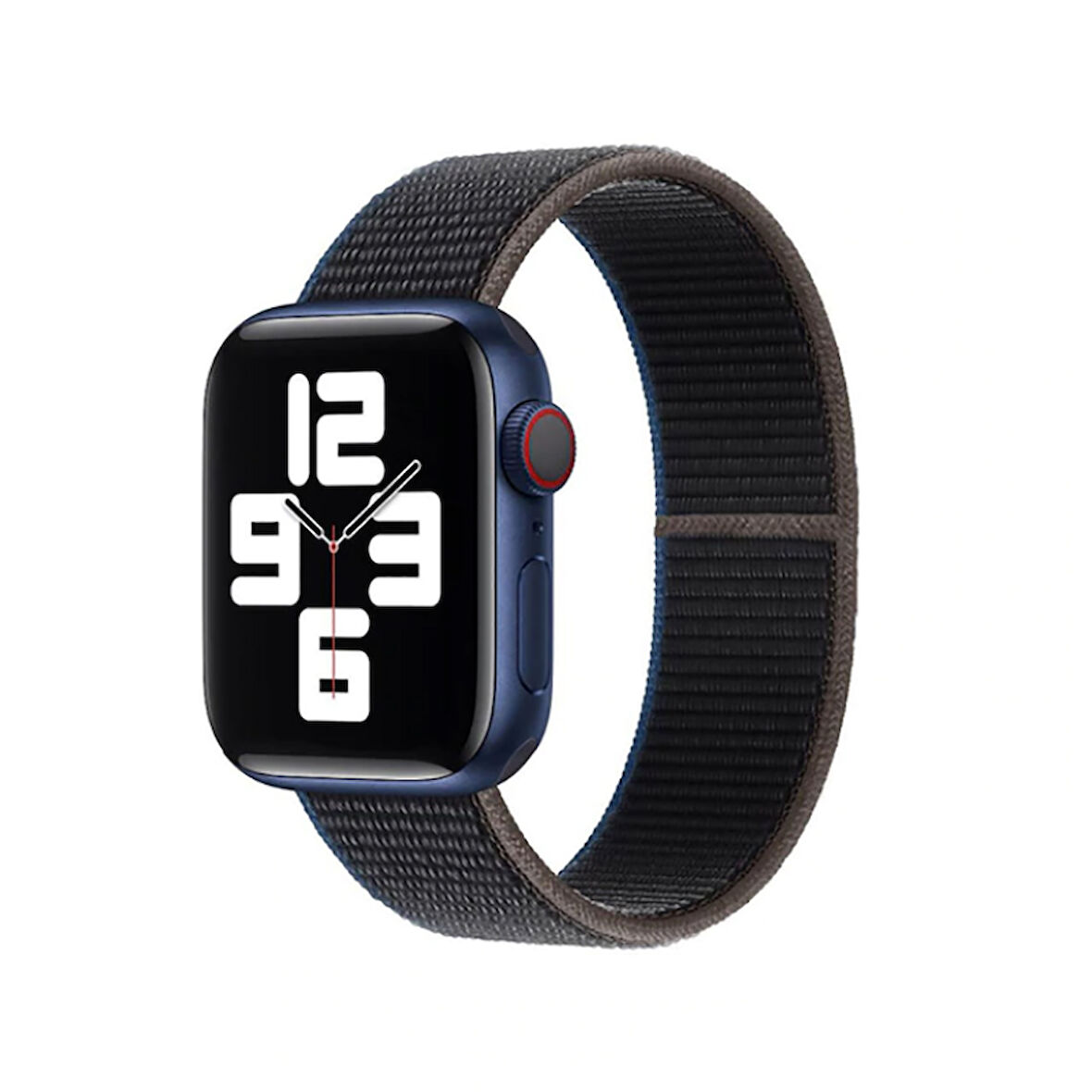 Apple Watch Ultra 49mm Uyumlu Kordon Hasır Örgü Cırt Cırtlı Terletmeyen Zore KRD-03 Kumaş Kayış 65-Charcoal