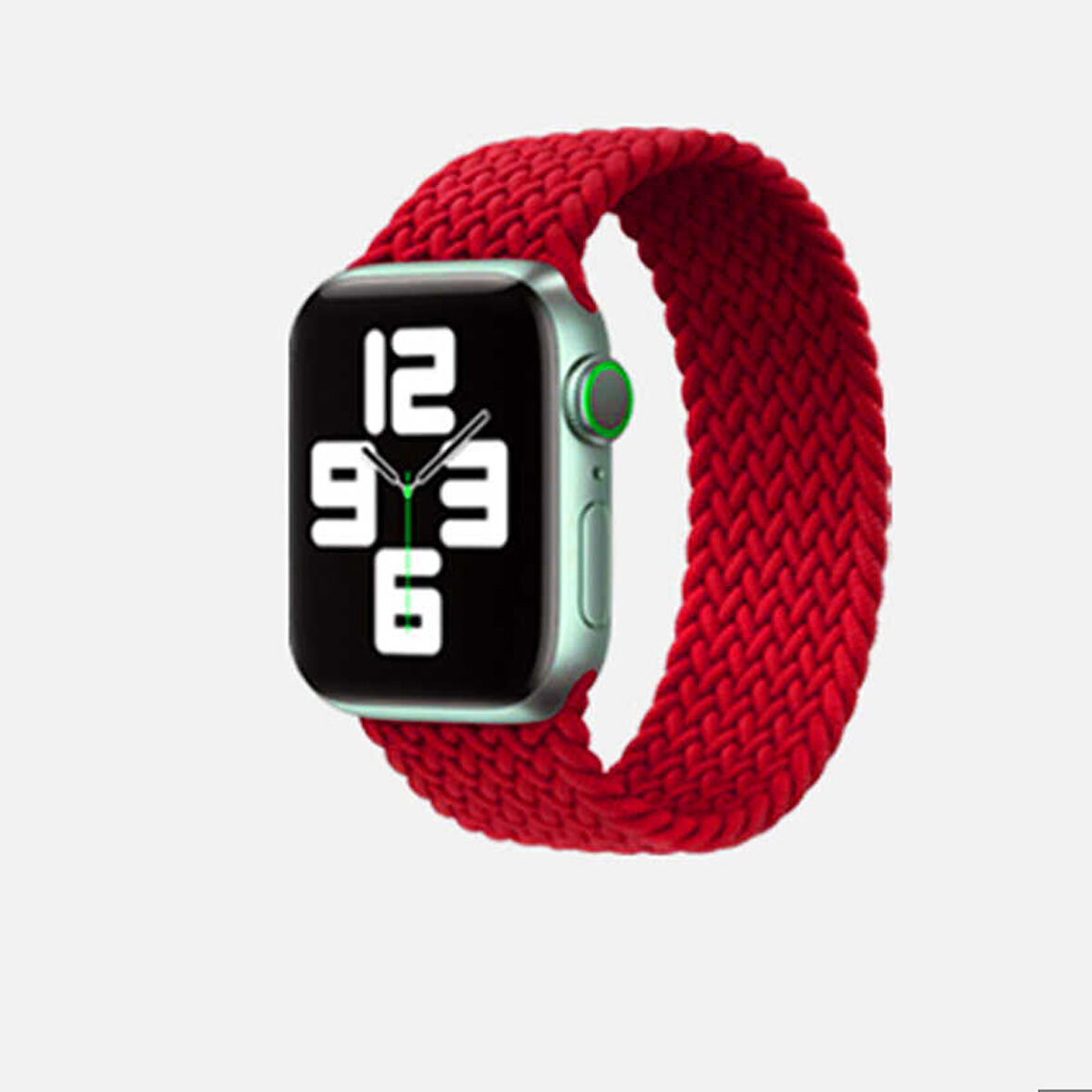 Apple Watch Ultra 49mm Uyumlu Kordon Hasır Örgü Esnek KRD-32 Large Strap Kayış Kırmızı