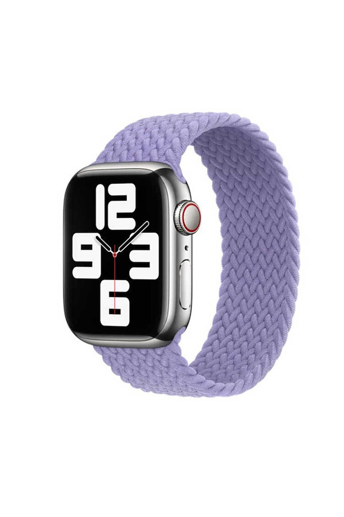 Apple Watch Ultra 49mm Uyumlu Kordon Hasır Örgü Esnek KRD-32 Small Strap Kayış Lila