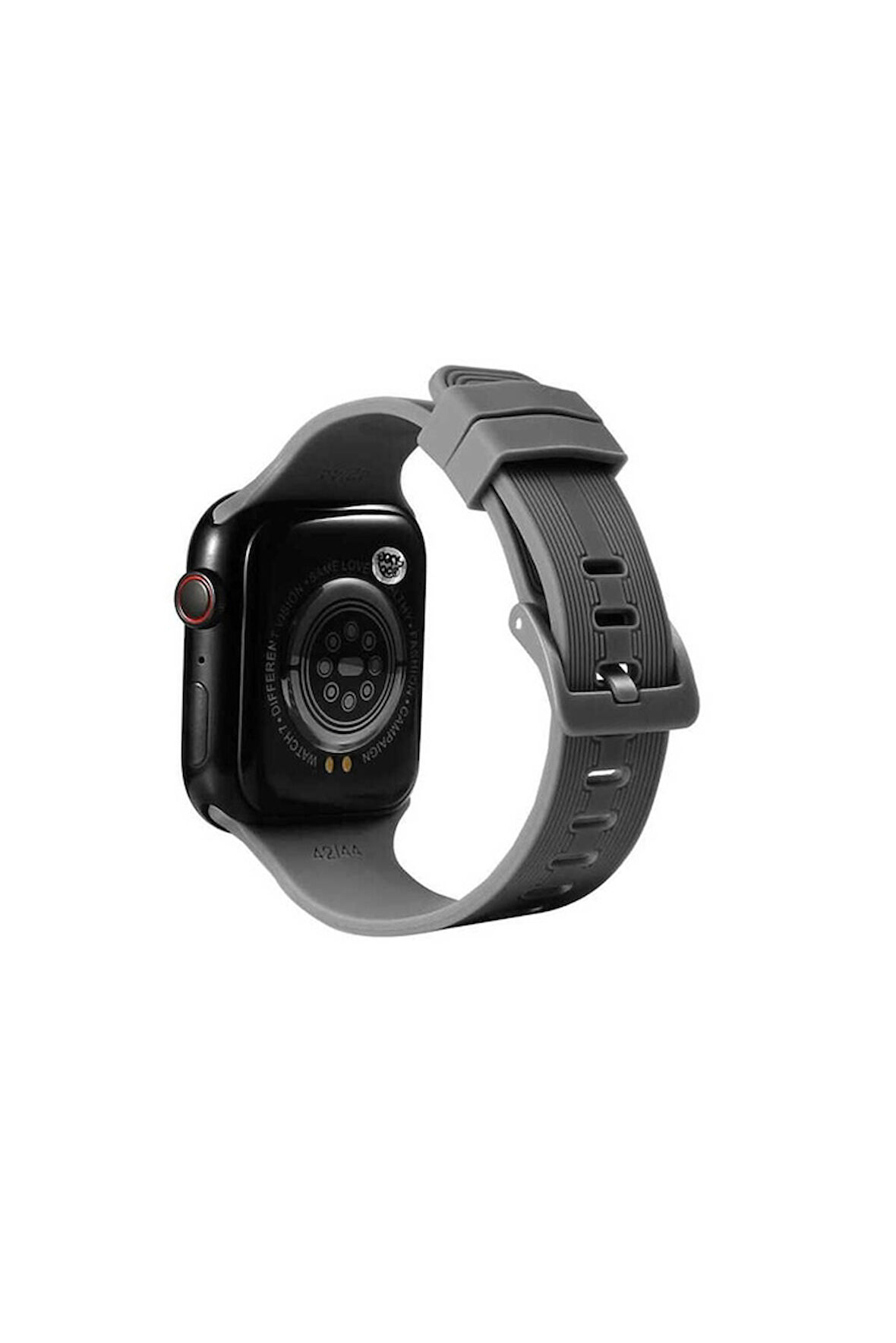 Apple Watch Ultra 49mm Uyumlu Kordon Silikon Yumuşak Esnek Sportif KRD-23 Kayış Gri