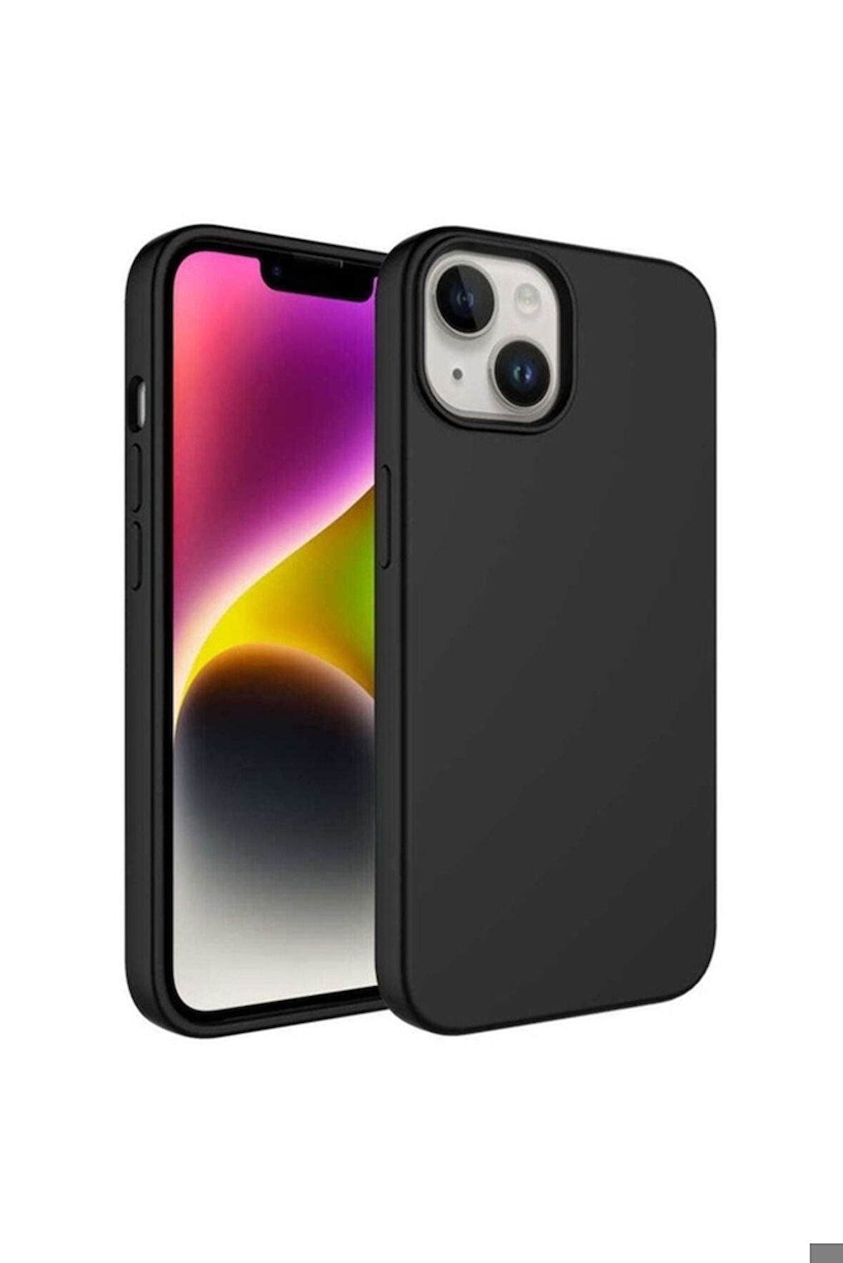 Apple iPhone 14 Uyumlu Kılıf Sıvı Teknolojili Silinebilir Sert Zore Kivi Kapak Siyah