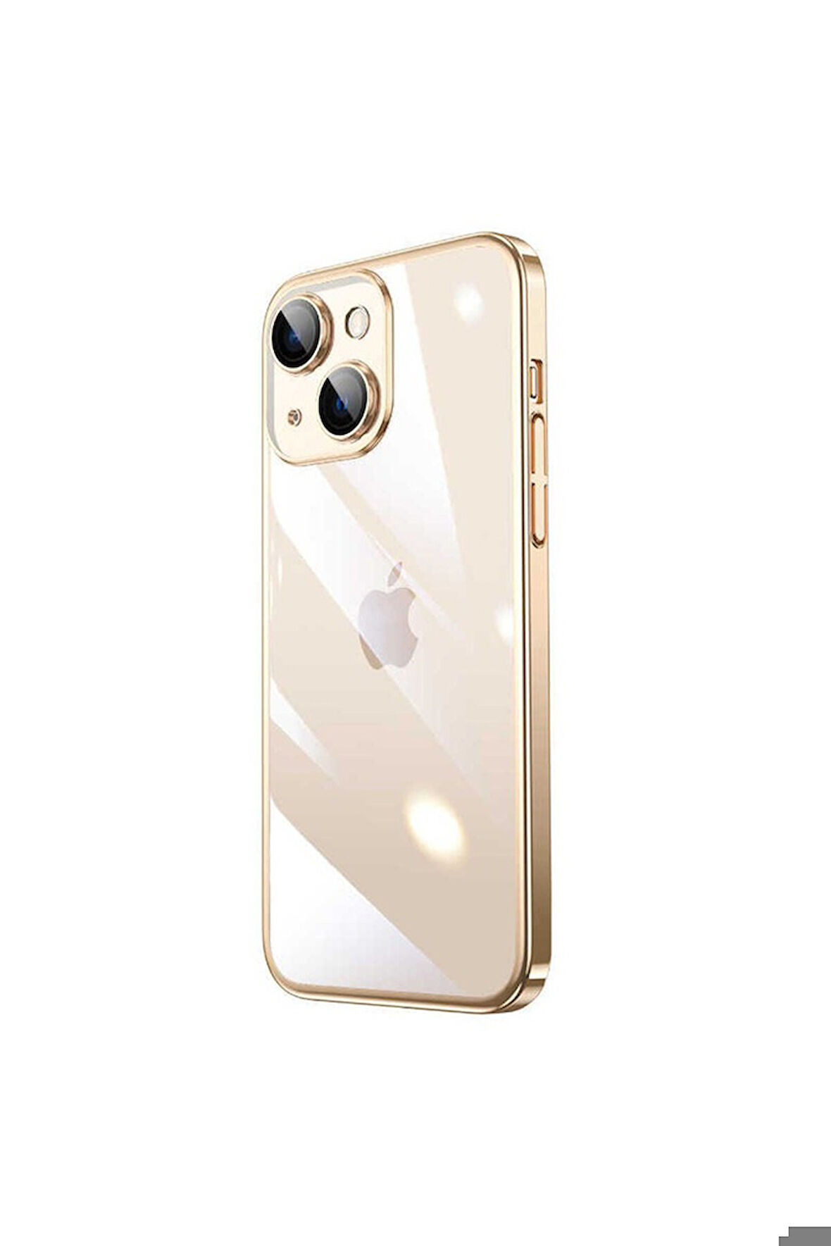 Apple iPhone 13 Uyumlu Kılıf Sert PC Renkli Çerçeveli Zore Riksos Kapak Gold