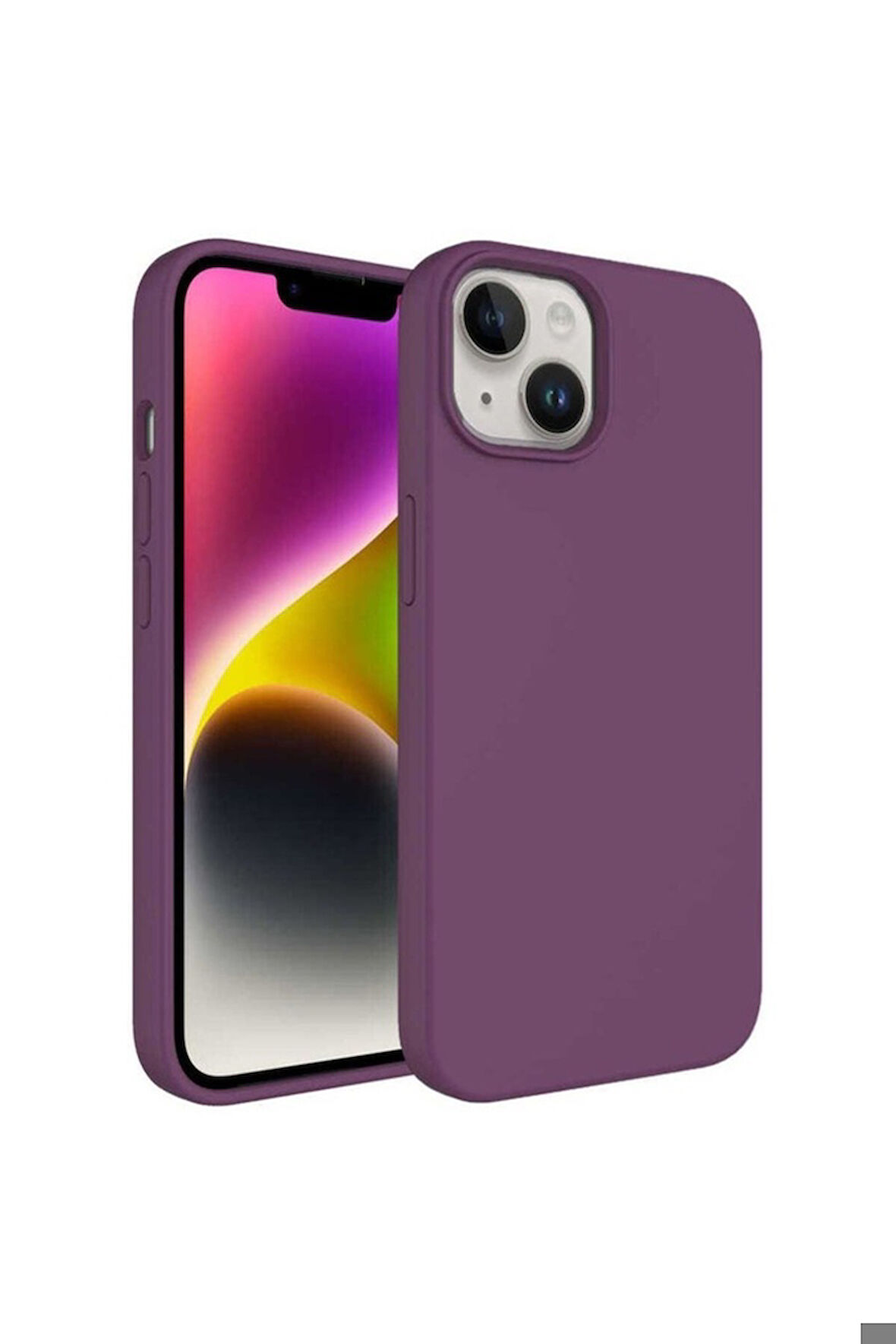 Apple iPhone 14 Plus Uyumlu Kılıf Sıvı Teknolojili Silinebilir Sert Zore Kivi Kapak Mor