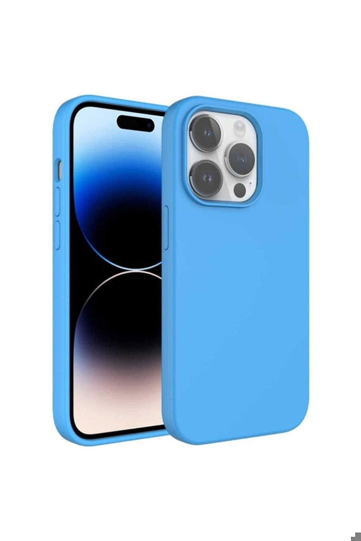 Apple iPhone 14 Pro Max Uyumlu Kılıf Sıvı Teknolojili Silinebilir Sert Zore Kivi Kapak Mavi
