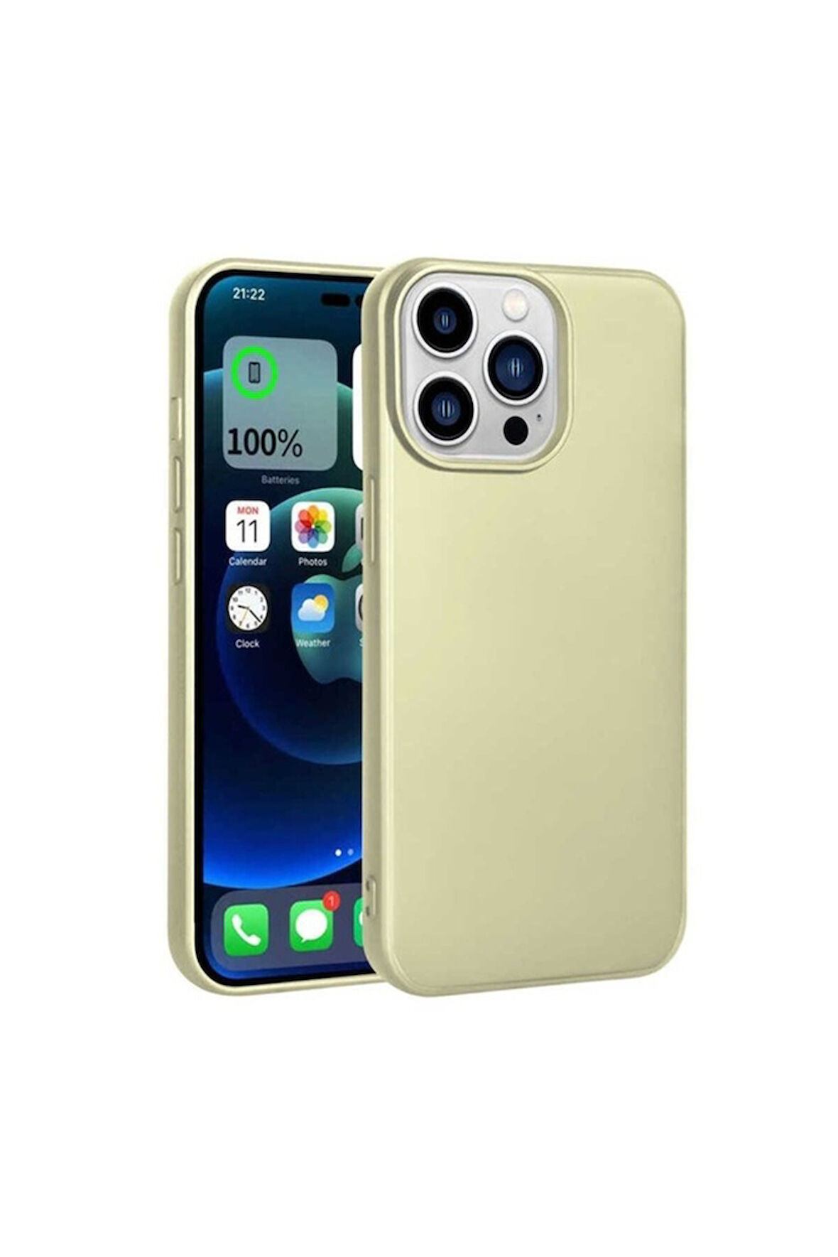 Apple iPhone 14 Pro Max Uyumlu Kılıf Zore Premier Silikon Kapak Gold