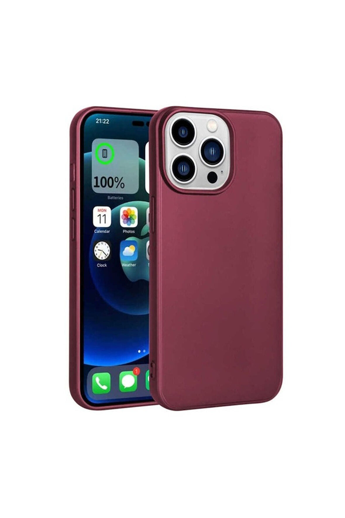 Apple iPhone 14 Pro Max Uyumlu Kılıf Zore Premier Silikon Kapak Mürdüm
