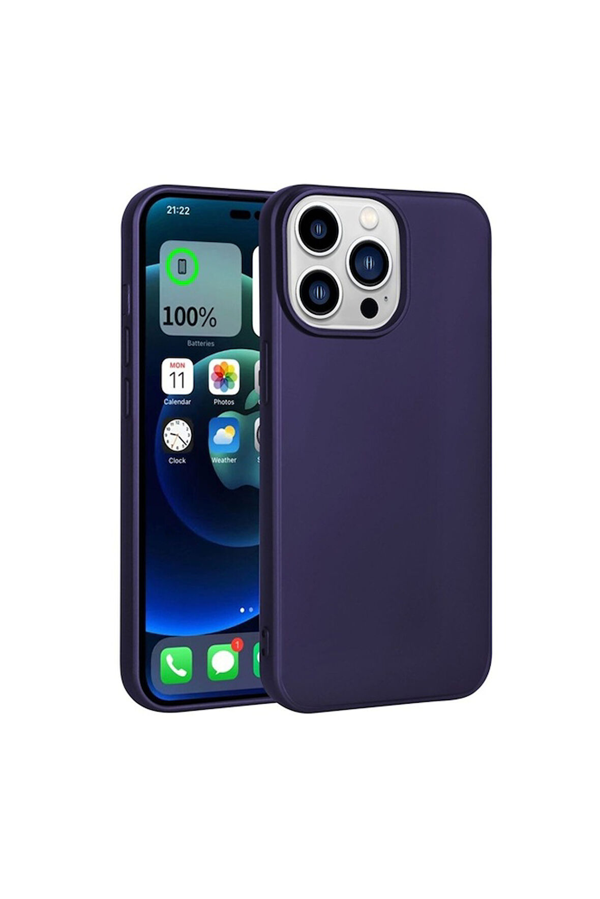 Apple iPhone 14 Pro Max Uyumlu Kılıf Zore Premier Silikon Kapak Derin Mor