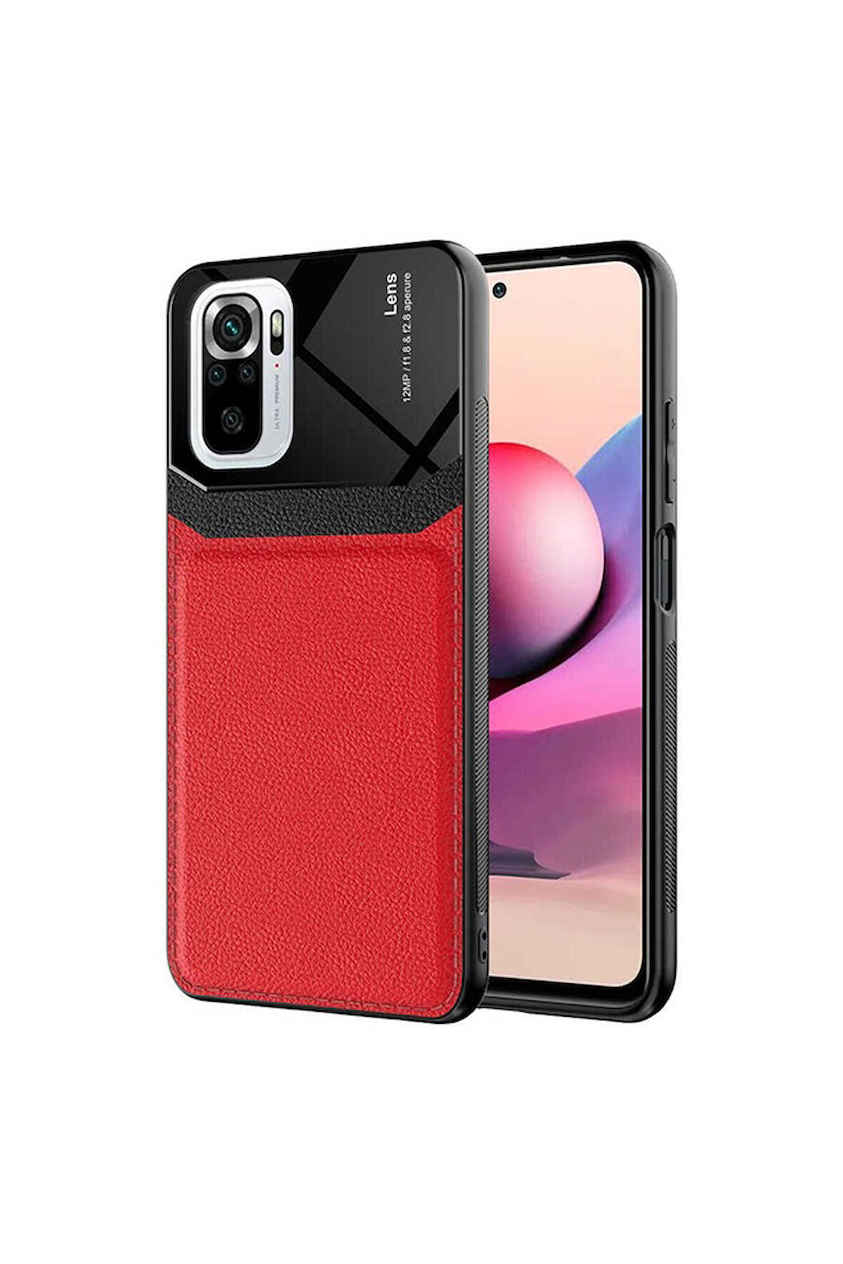 Xiaomi Poco M5S Uyumlu Kılıf Zore Emiks Kapak Kırmızı