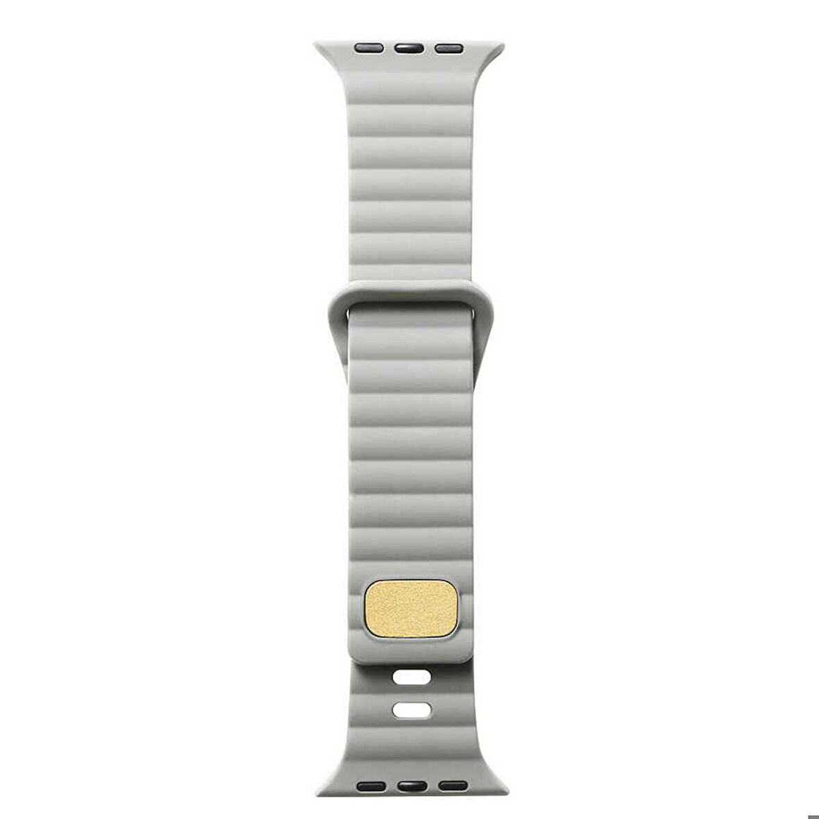 Apple Watch 40mm Uyumlu Kordon Silikon Soft Yüzey Metal Tokalı KRD-73 Kayış Krem