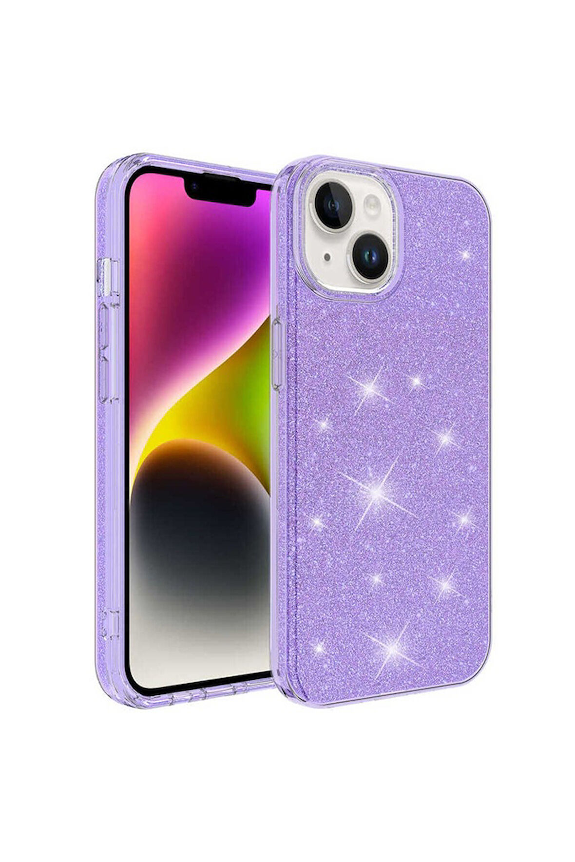 Apple iPhone 14 Plus Uyumlu Kılıf Zore Shining Silikon Mor