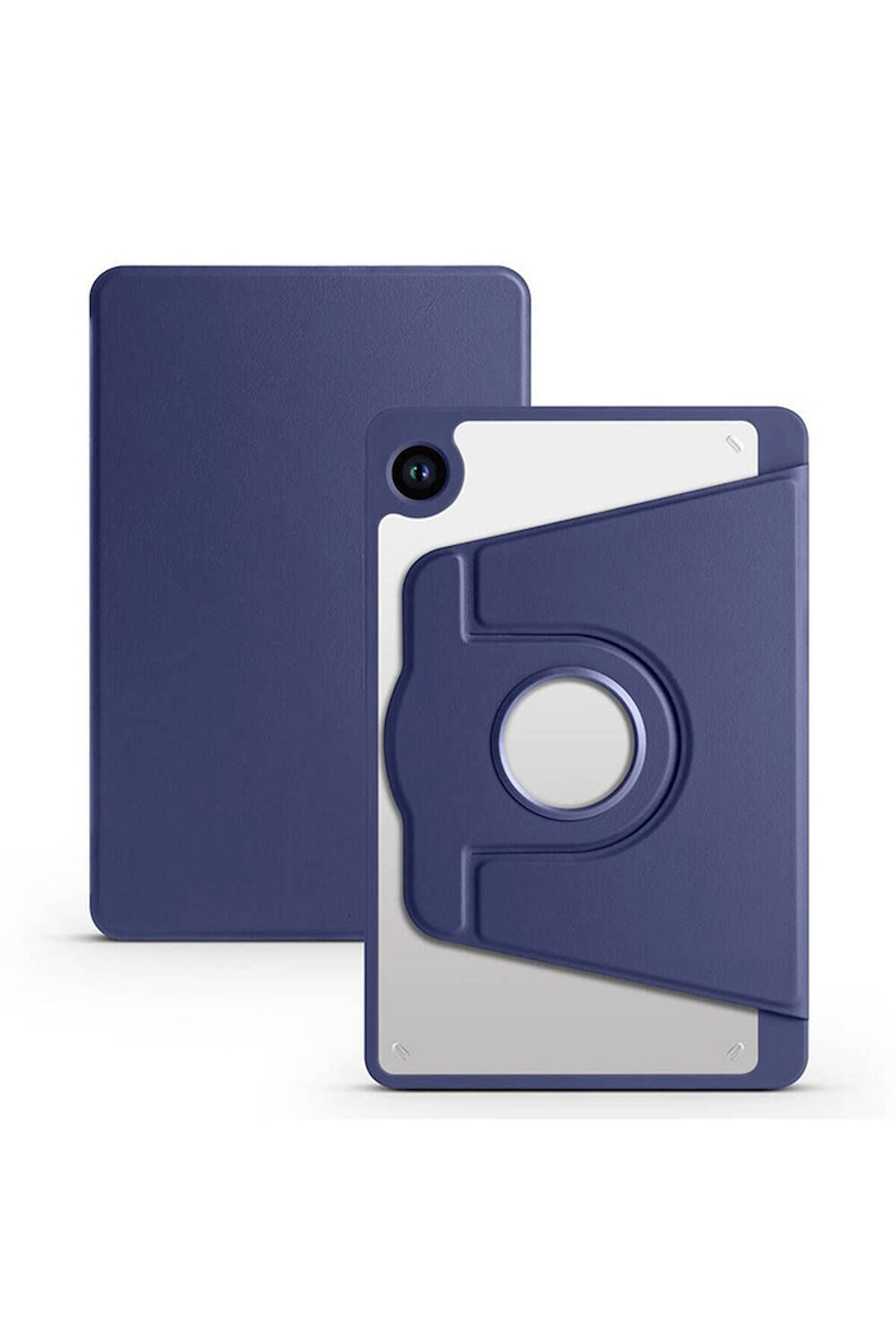 Samsung Galaxy Tab A9 Plus Uyumlu Kılıf Zore Termik Kalem Bölmeli Dönebilen Standlı Kılıf Lacivert