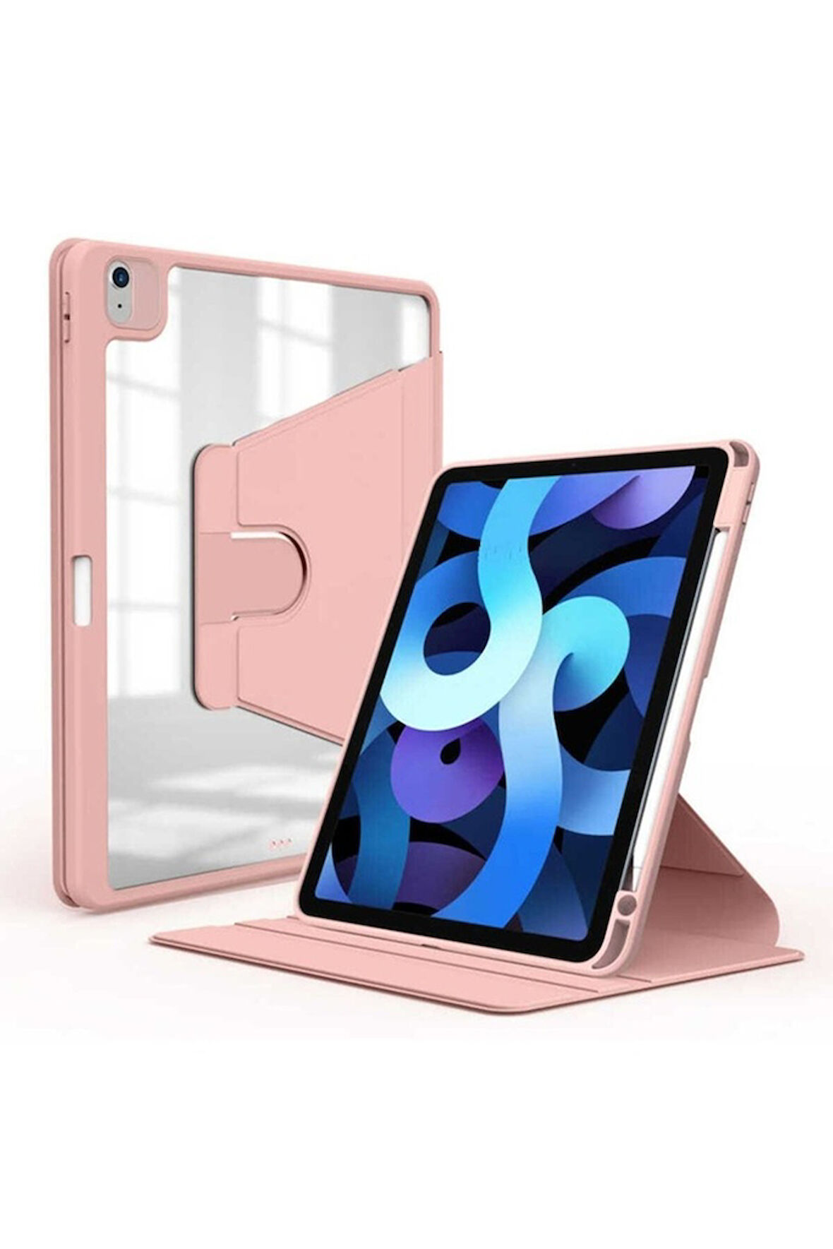 Apple iPad 10.9 2022 (10.Nesil) Uyumlu Kılıf Zore Nayn Dönebilen Standlı Kılıf Pembe